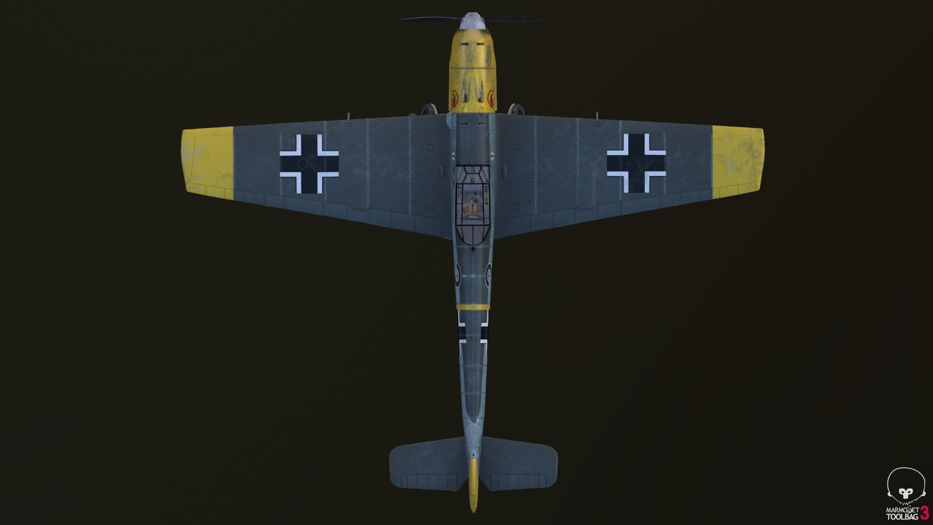 BF-109 E propeller plane 3D model_21