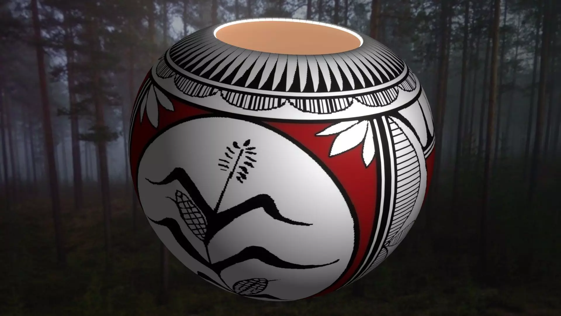 Native American pottery 3 3D model_0