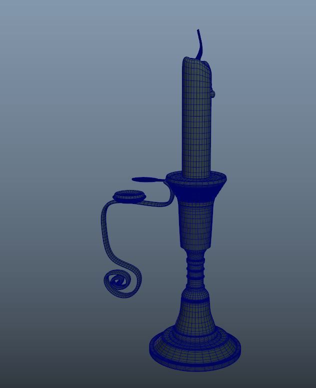 Medieval Candle Holder  3D model_3