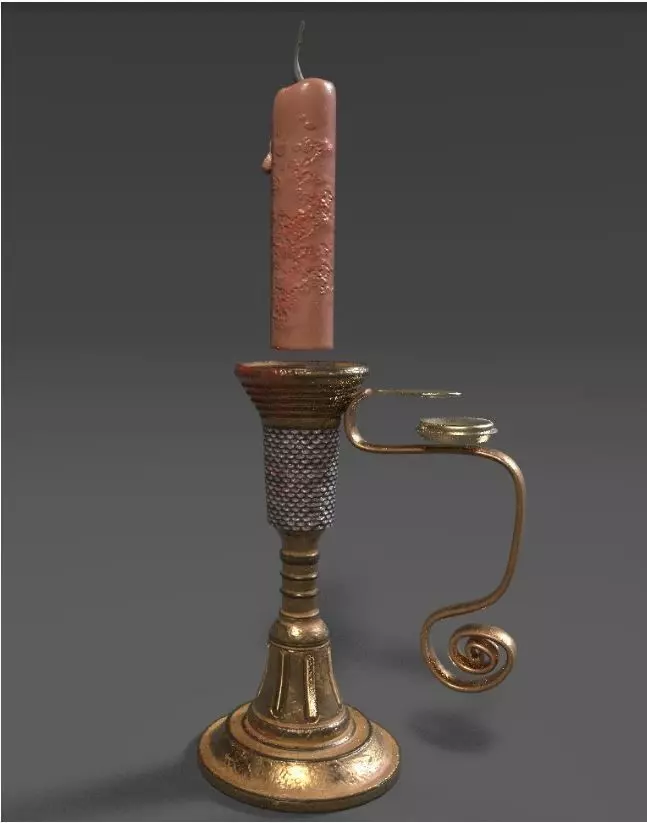 Medieval Candle Holder  3D model_0