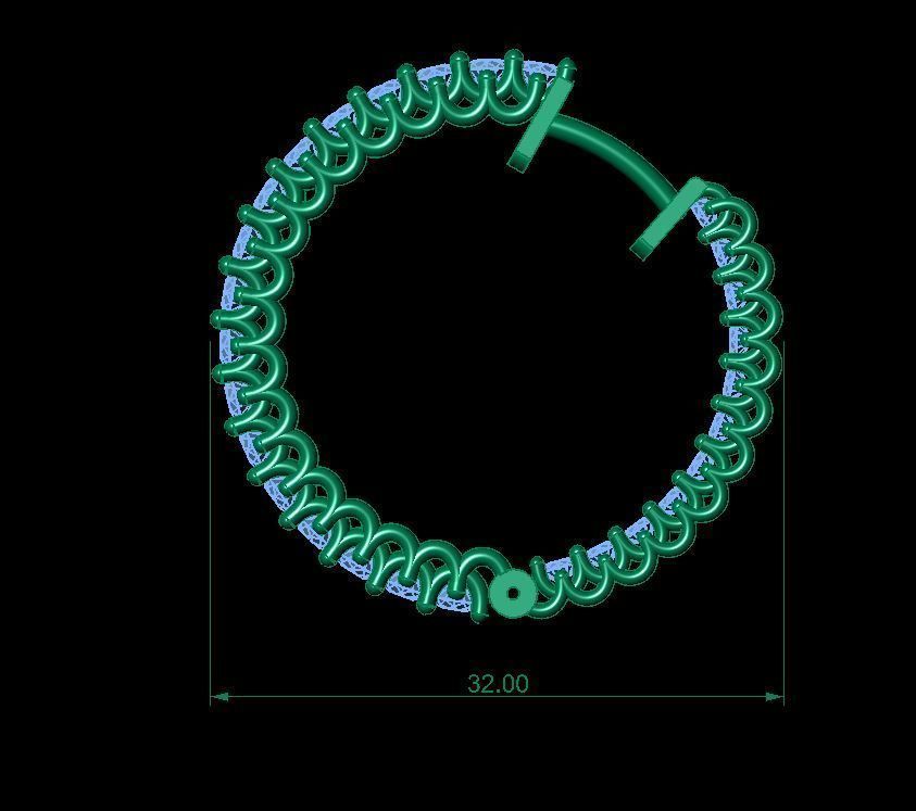 Earring gold diamond hoop earrings 3D print model_4