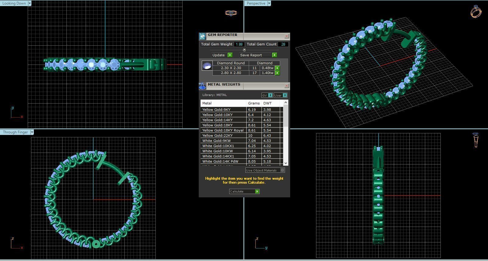 Earring gold diamond hoop earrings 3D print model_5