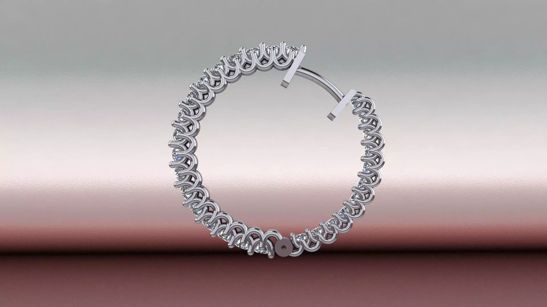 Earring gold diamond hoop earrings 3D print model_0