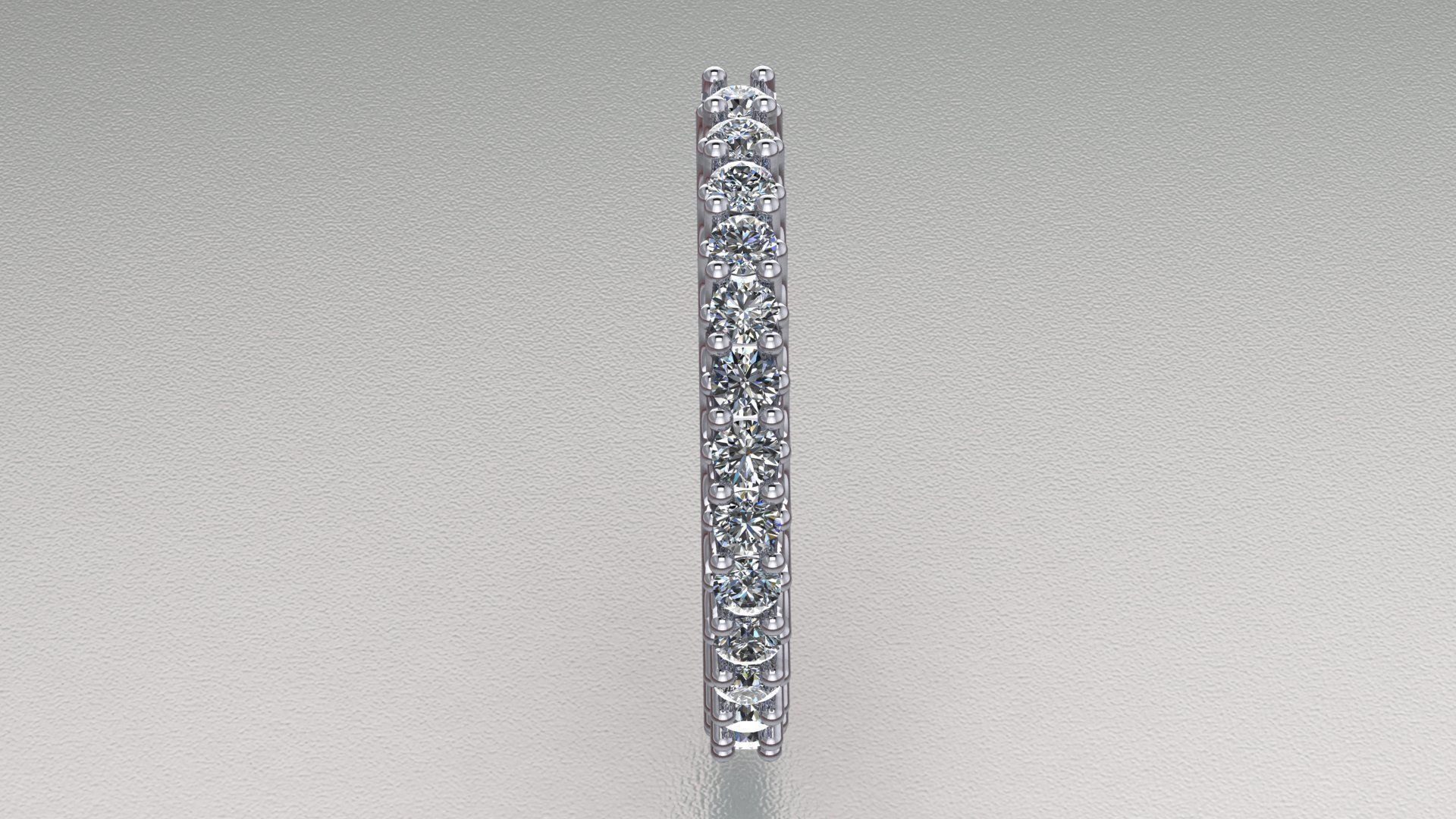 Earring gold diamond hoop earrings 3D print model_3