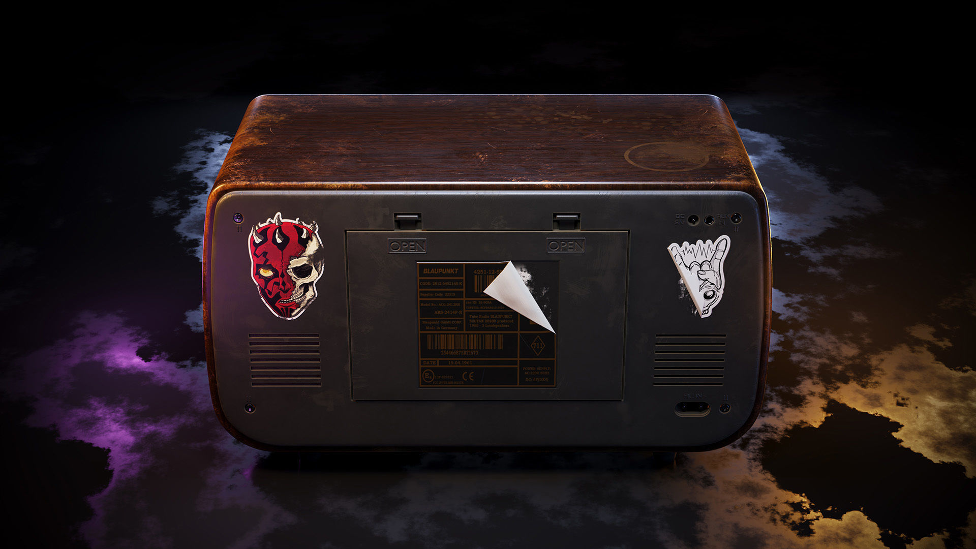 Old Antique Radio 3D model_6