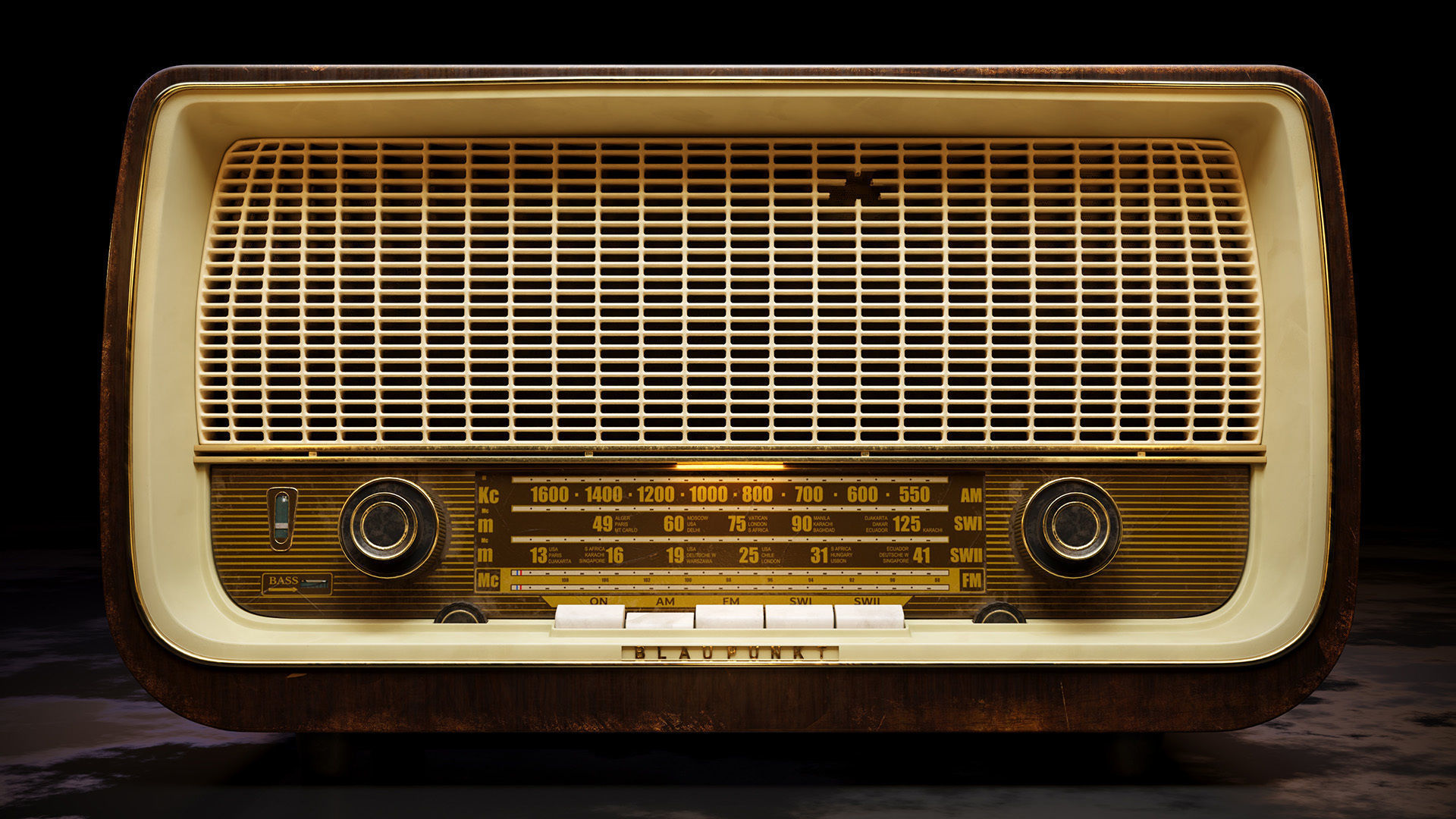 Old Antique Radio 3D model_1
