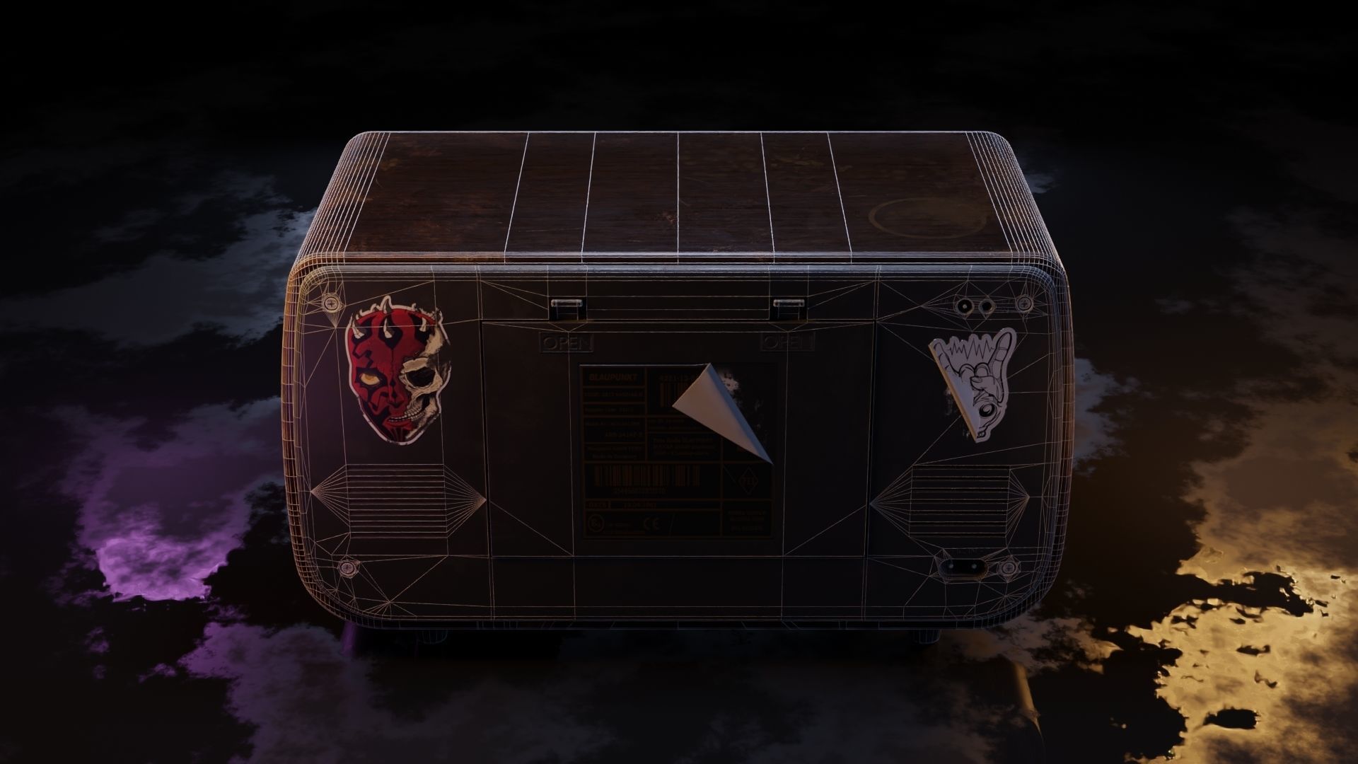 Old Antique Radio 3D model_15