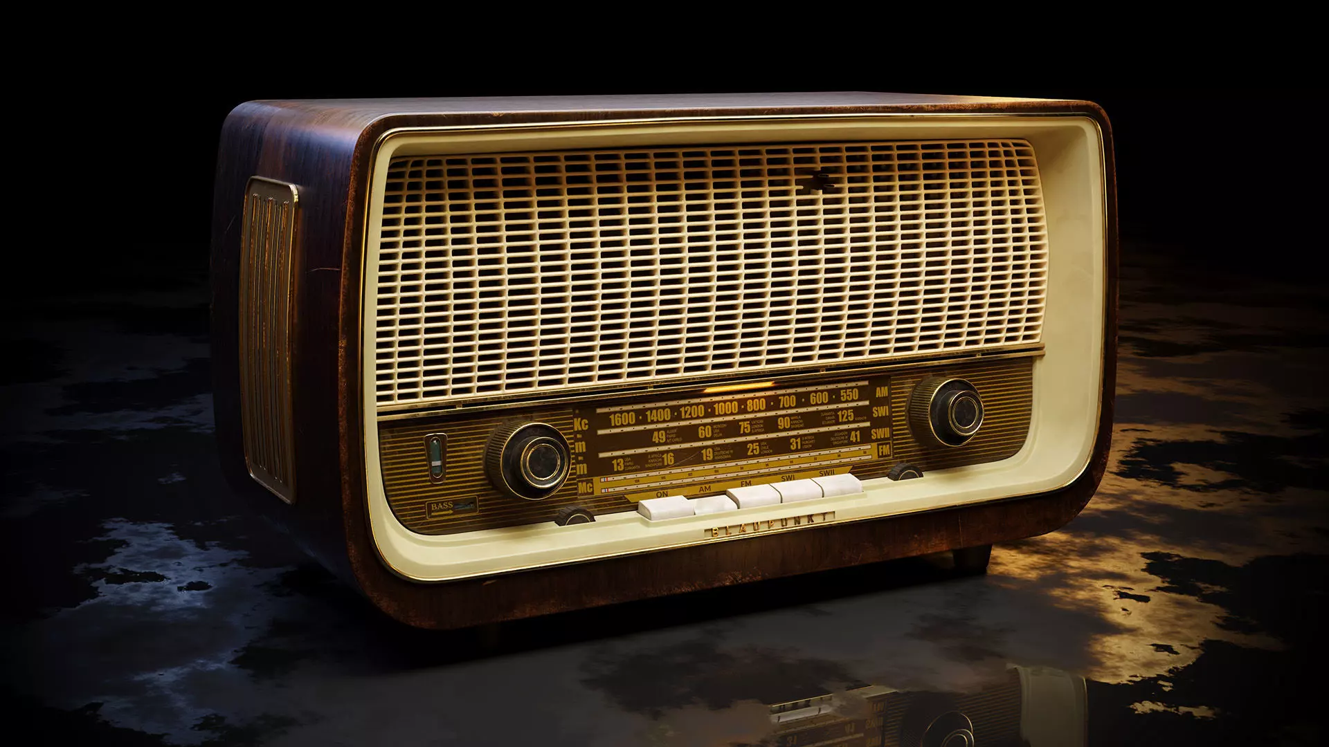 Old Antique Radio 3D model_0