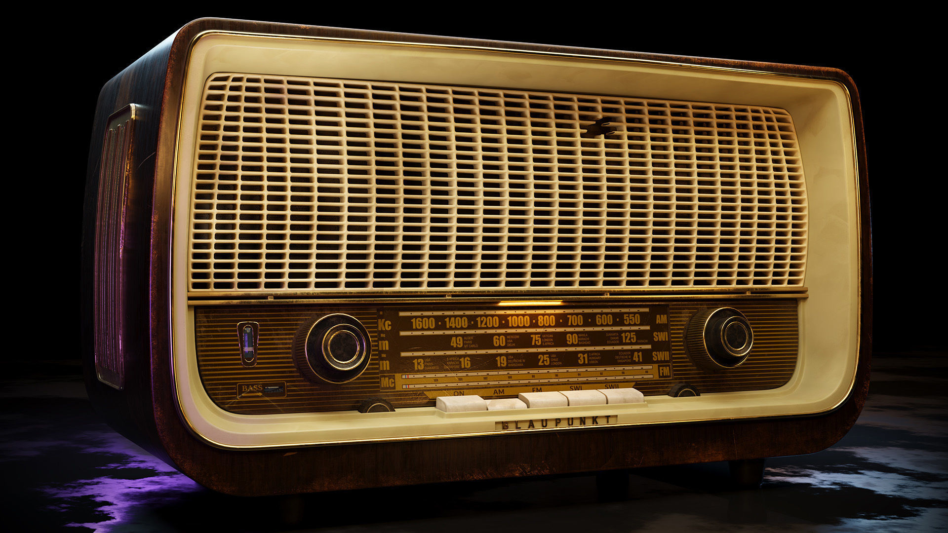 Old Antique Radio 3D model_10