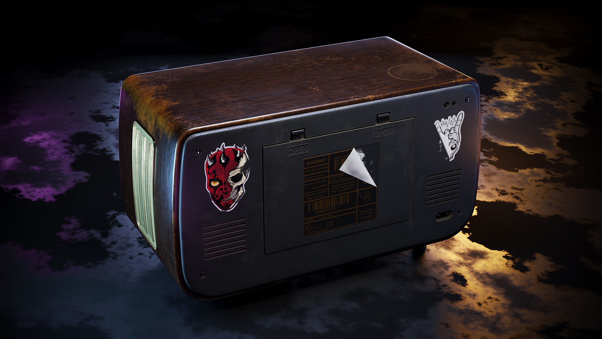 Old Antique Radio 3D model_7