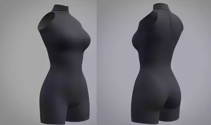 Female bodysuit Low-poly 3D model