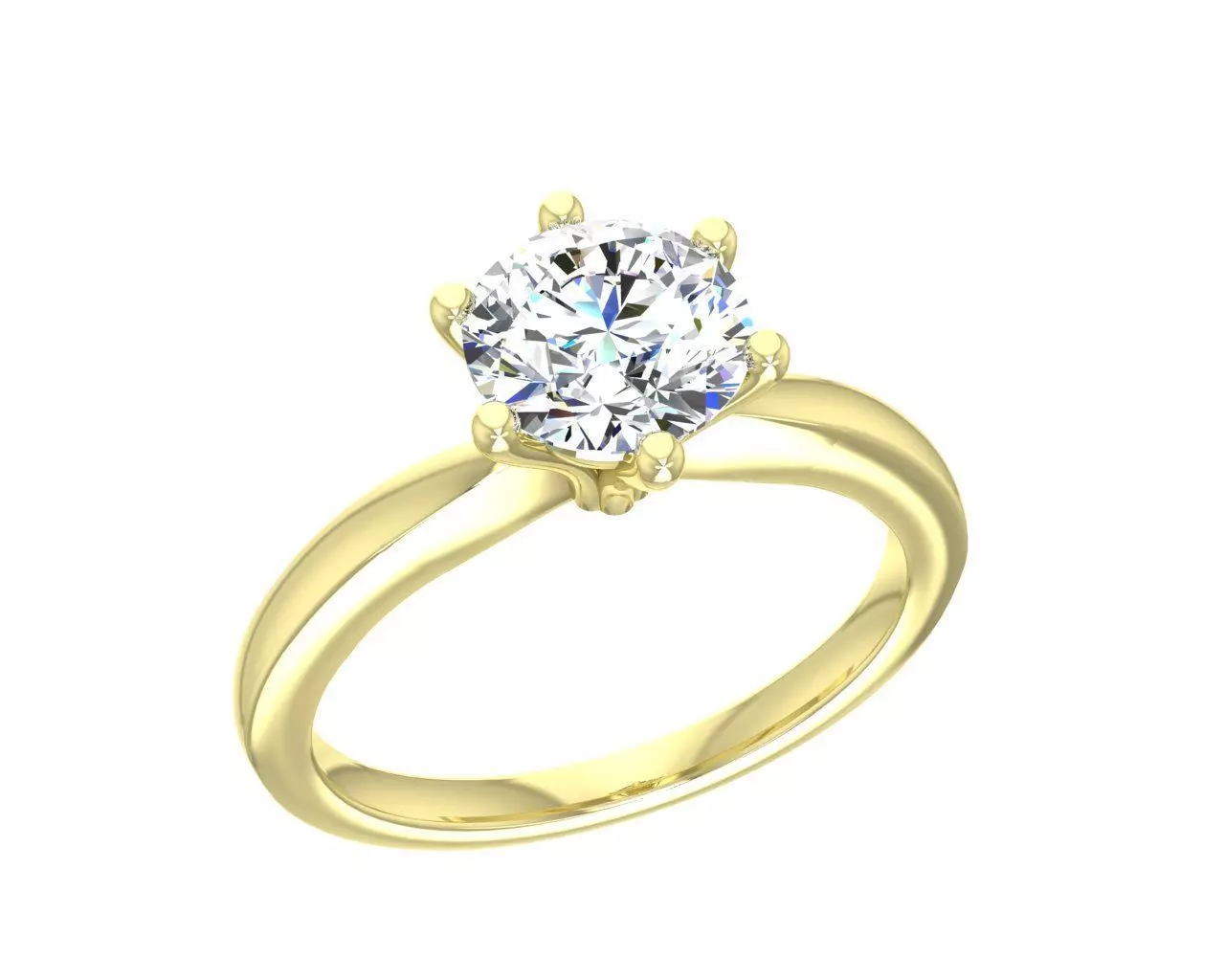 MODEL 40 solitaire diamond engagement ring gold 3D print model_0