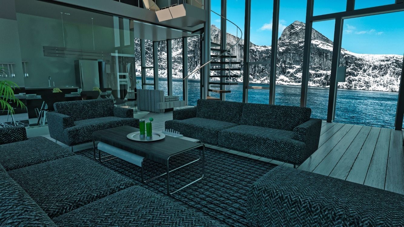 Modern house  3D model_4