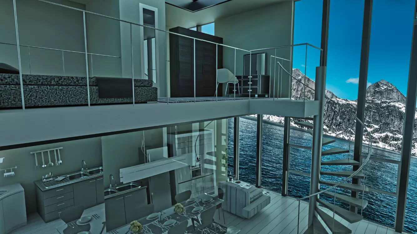 Modern house  3D model_0