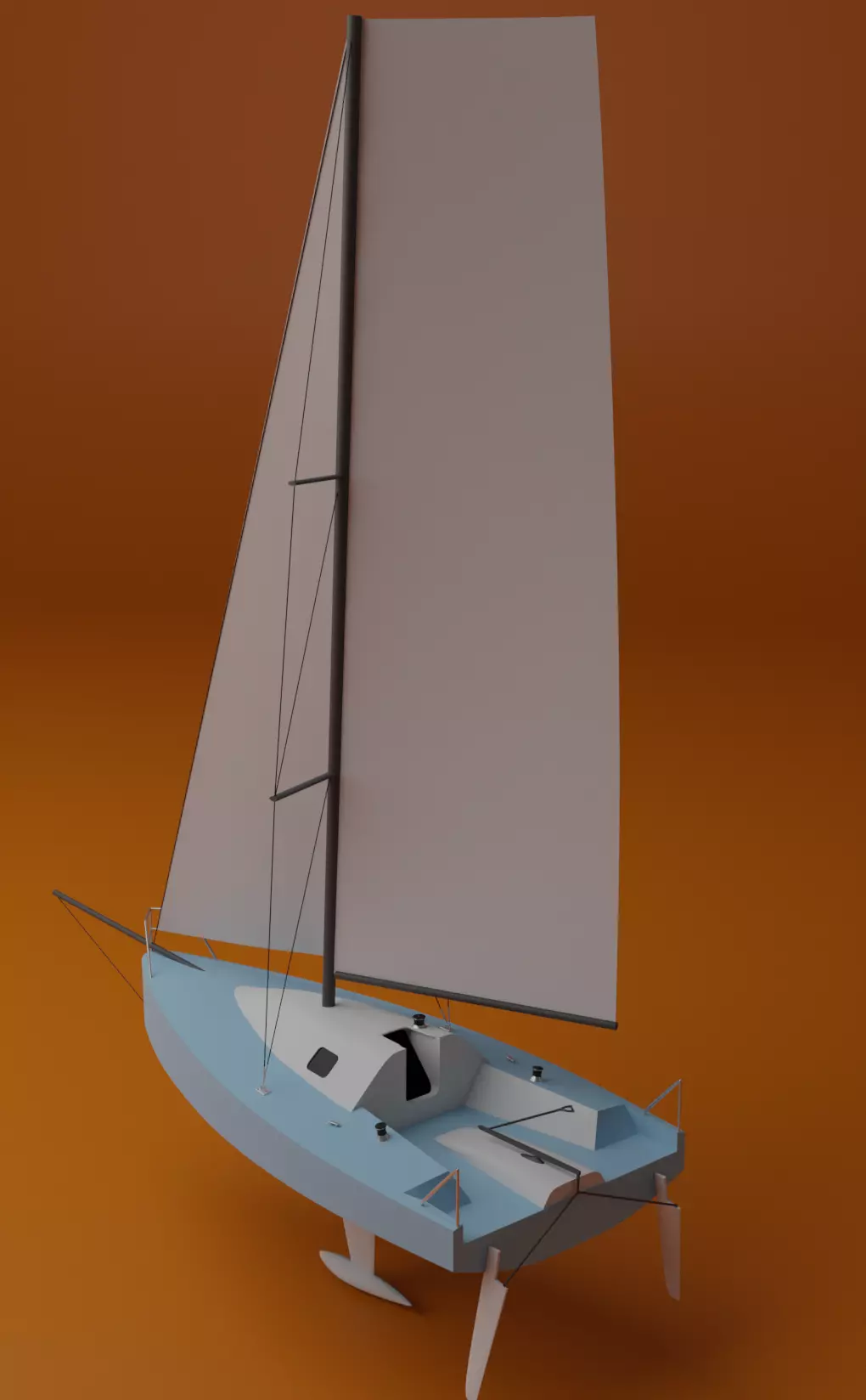 sailing boat mini 650 Free 3D model
