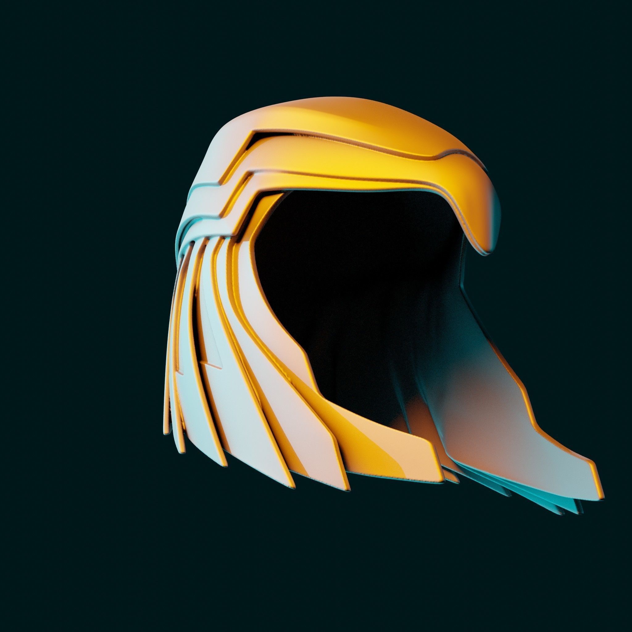 Asteria Golden Armor Helm inspired by Wonder Woman 84 3D print model_16
