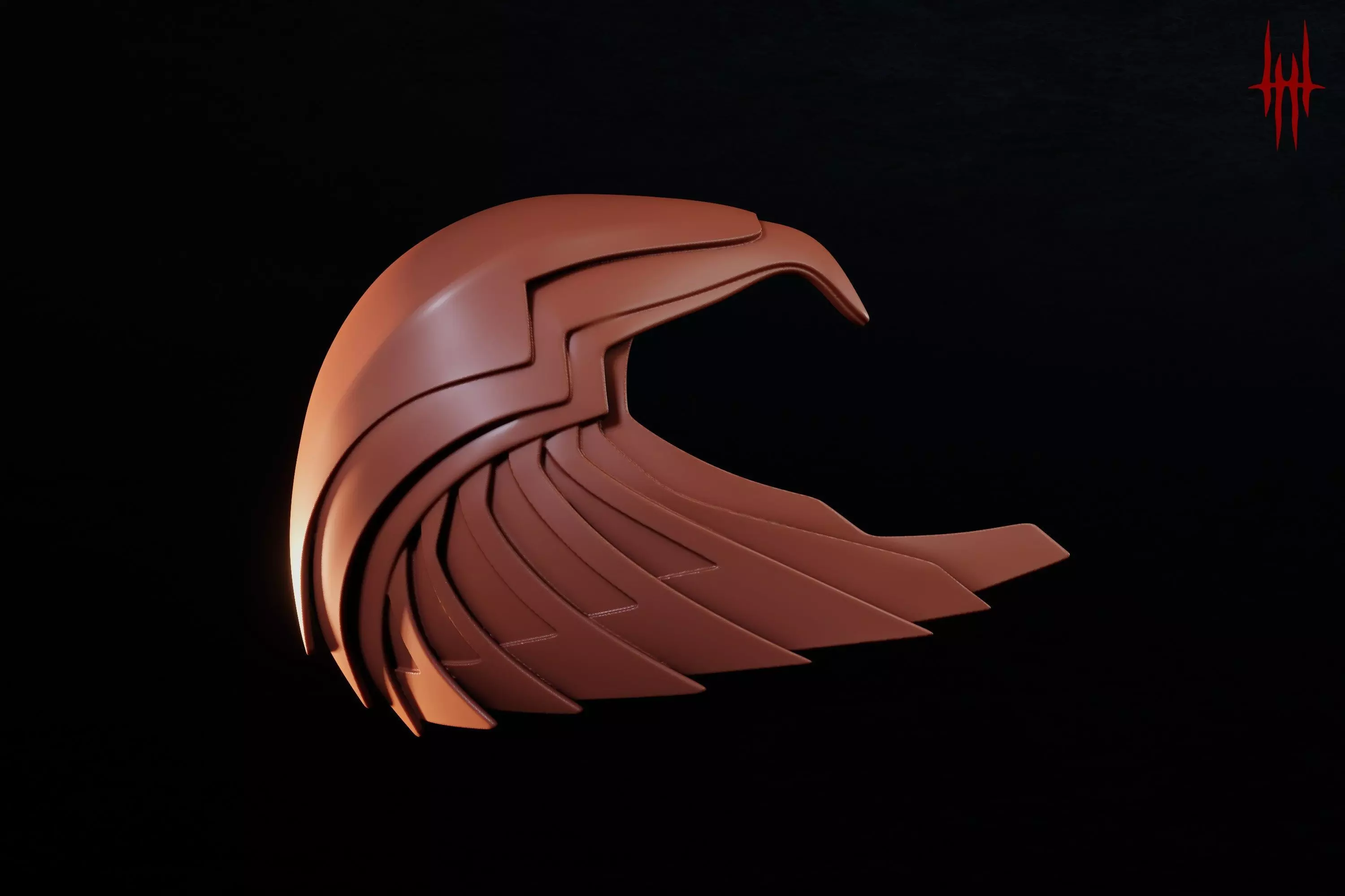 Asteria Golden Armor Helm inspired by Wonder Woman 84 3D print model_0