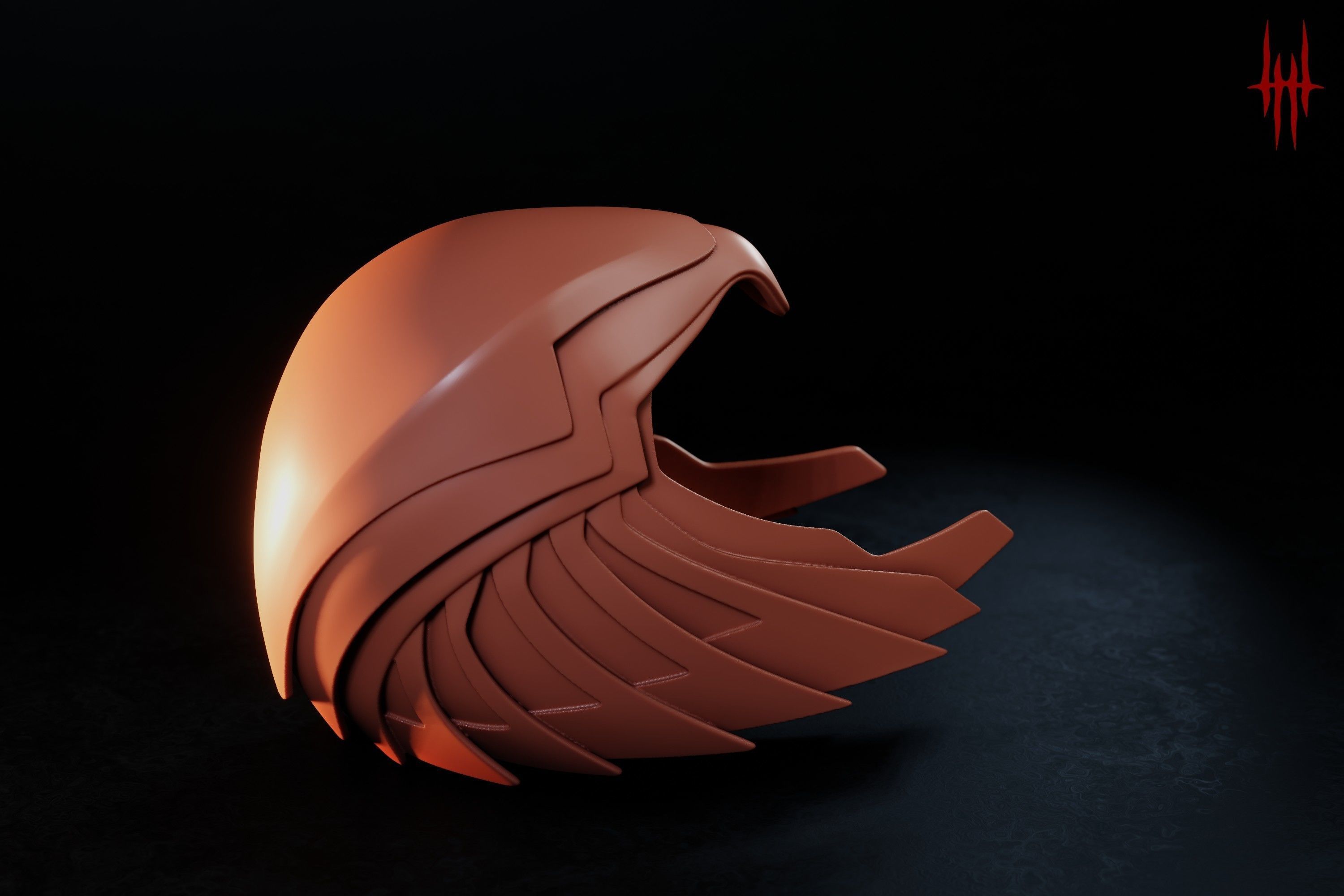 Asteria Golden Armor Helm inspired by Wonder Woman 84 3D print model_3