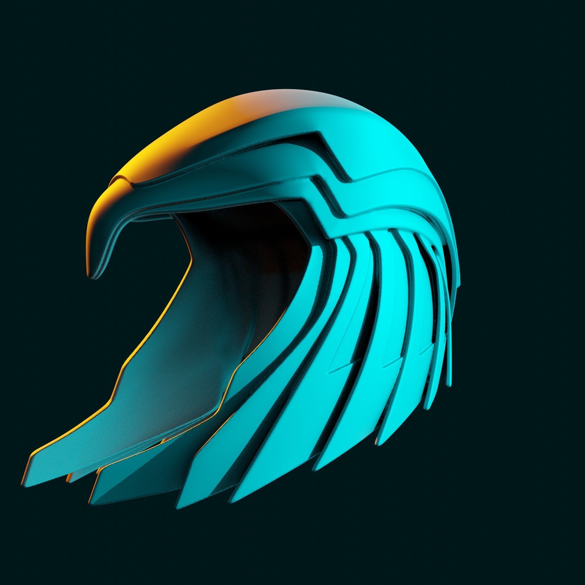 Asteria Golden Armor Helm inspired by Wonder Woman 84 3D print model_19