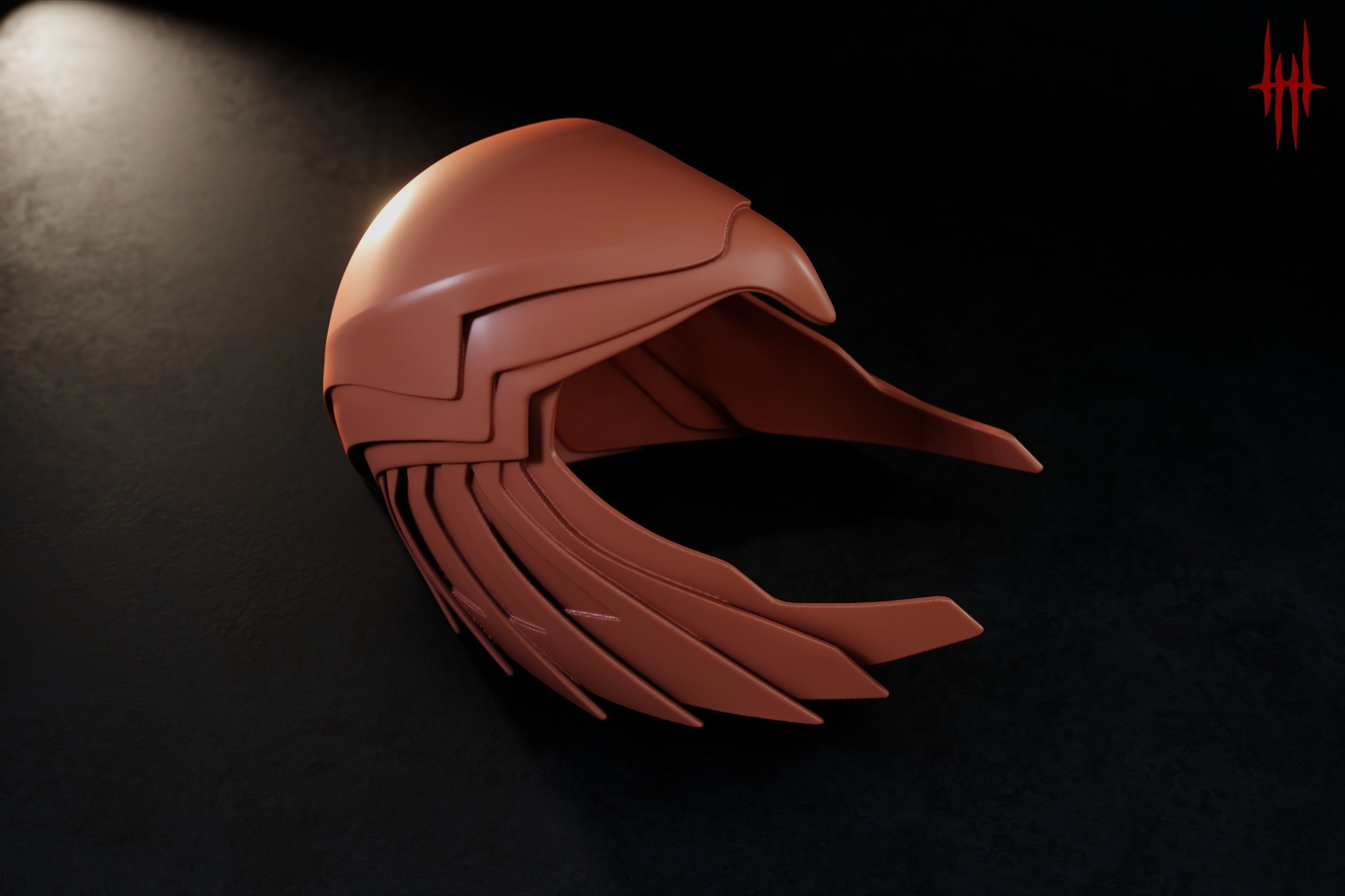 Asteria Golden Armor Helm inspired by Wonder Woman 84 3D print model_8