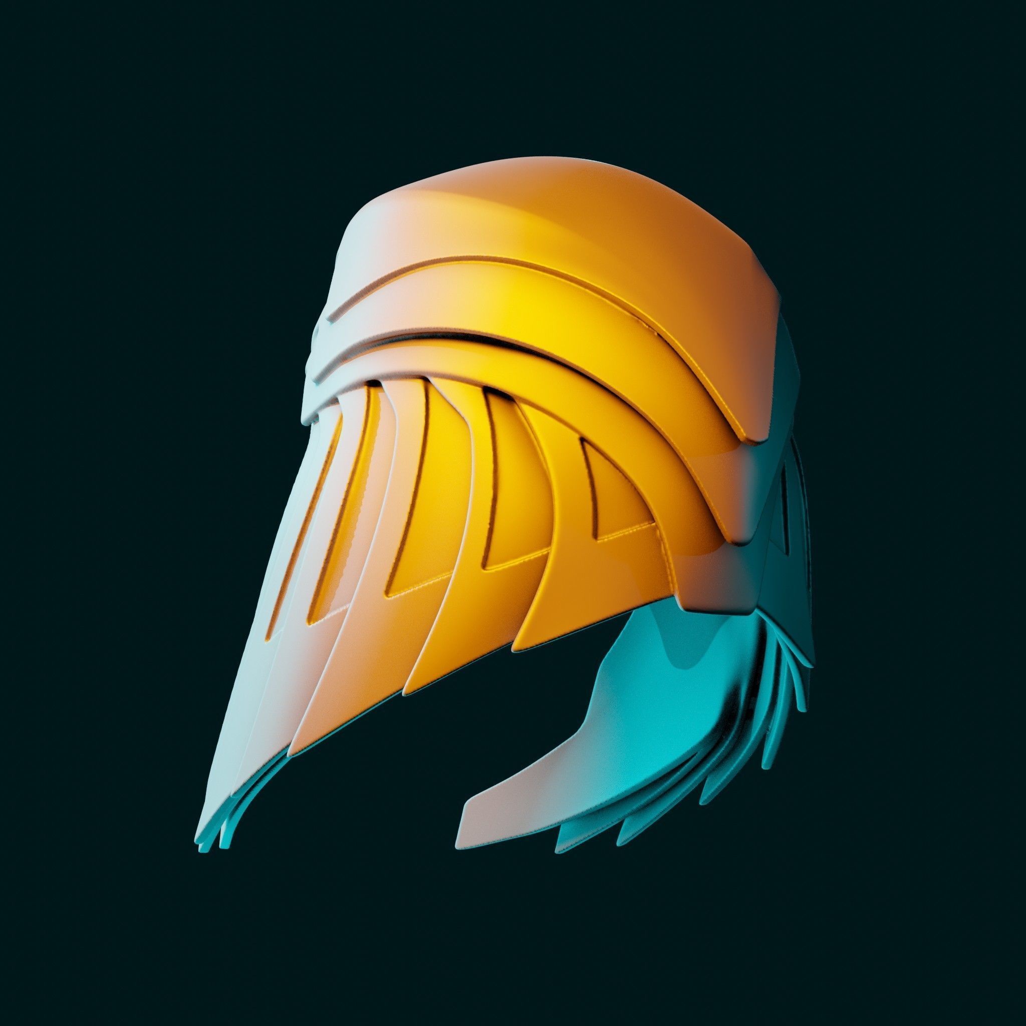 Asteria Golden Armor Helm inspired by Wonder Woman 84 3D print model_23