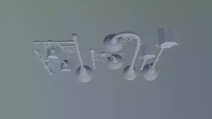 Historic Oakland Iron Street Light pole 3D model