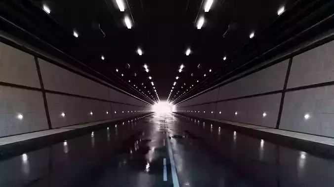 Realistic Tunnel train Low-poly 3D model