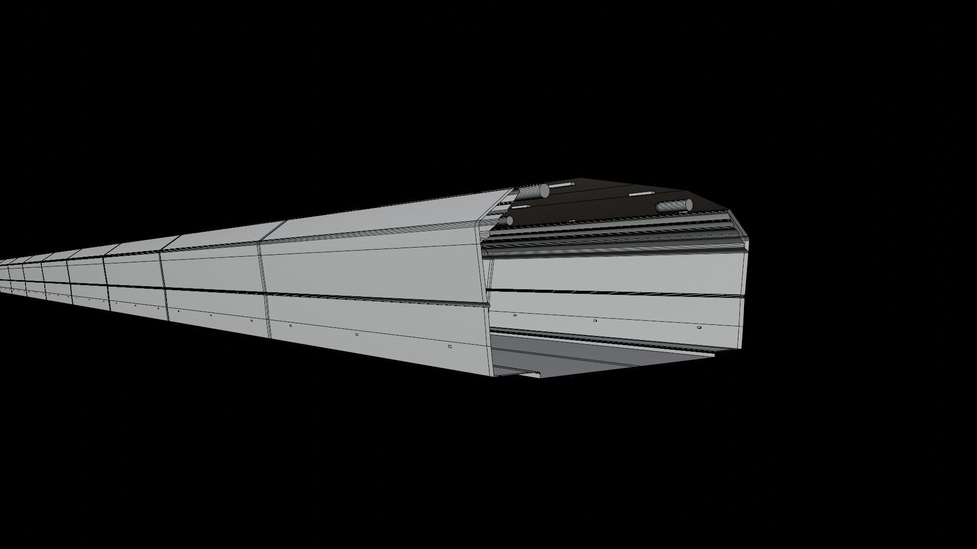 Realistic Tunnel train Low-poly 3D model_8