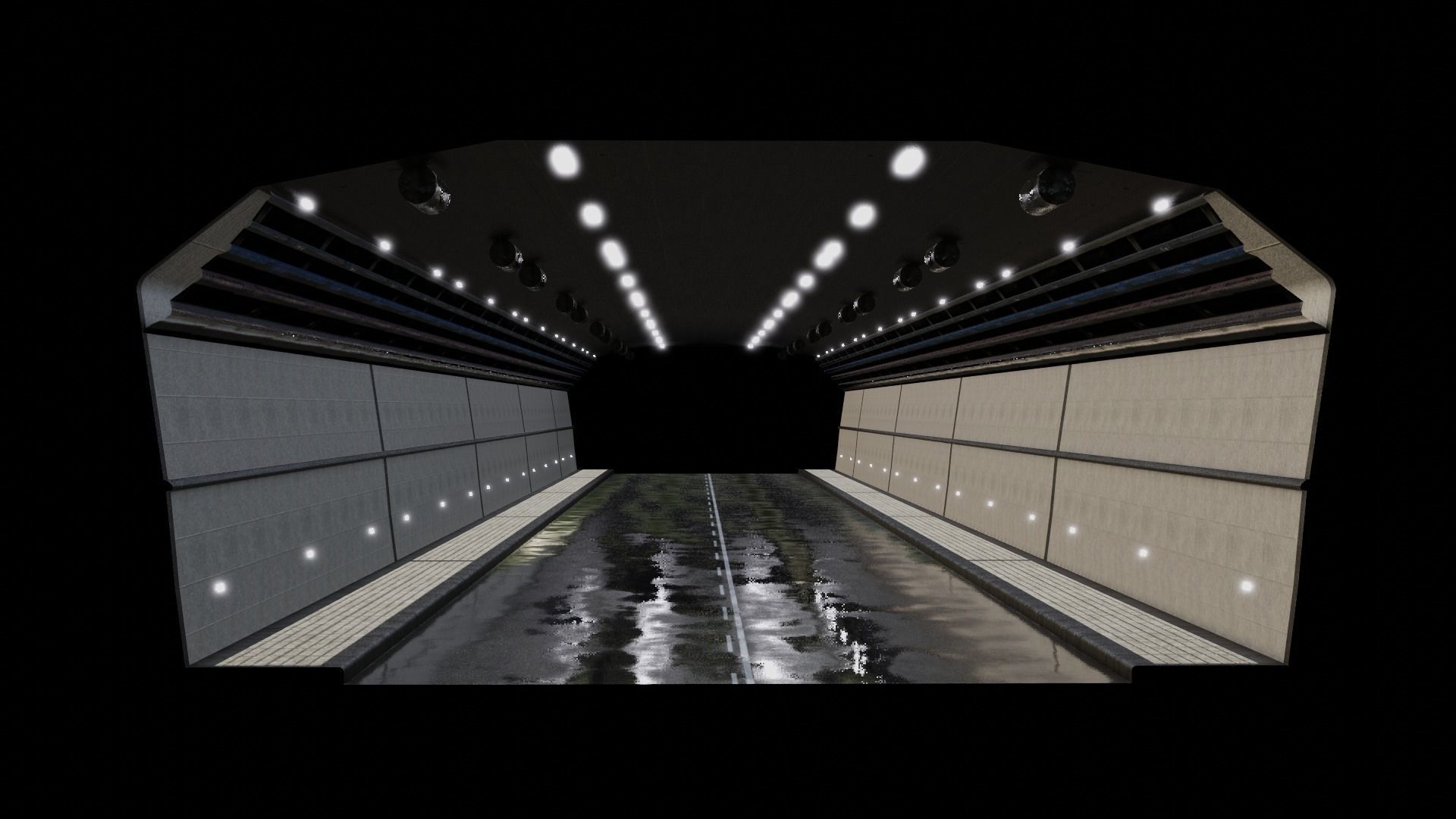 Realistic Tunnel train Low-poly 3D model_5