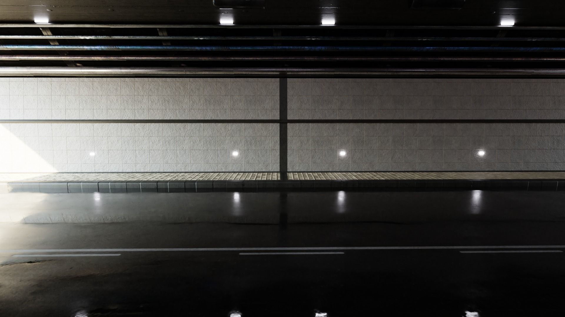 Realistic Tunnel train Low-poly 3D model_2