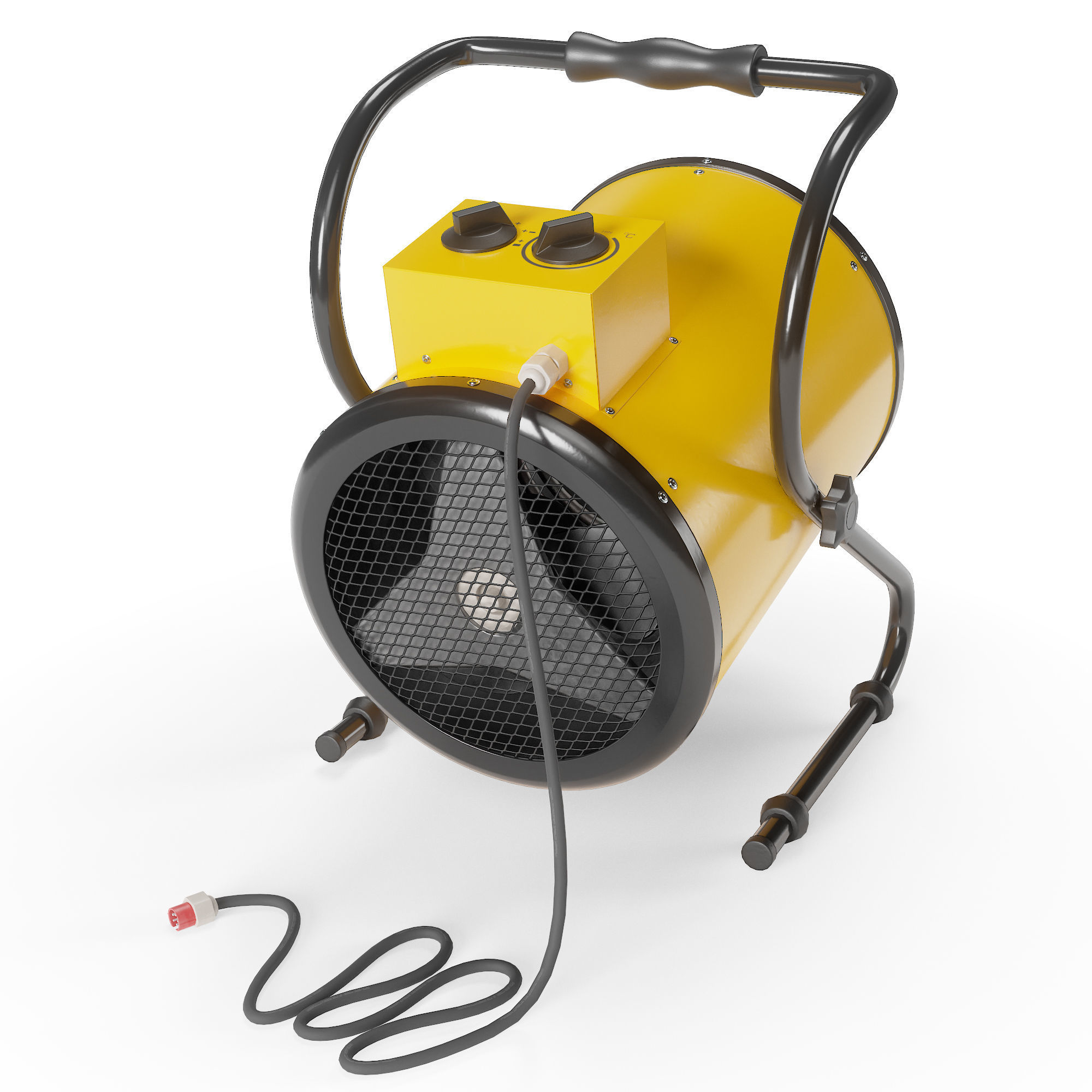 Electric Industrial Space Heater Workshop Warmer Air Heater Low-poly 3D model_3