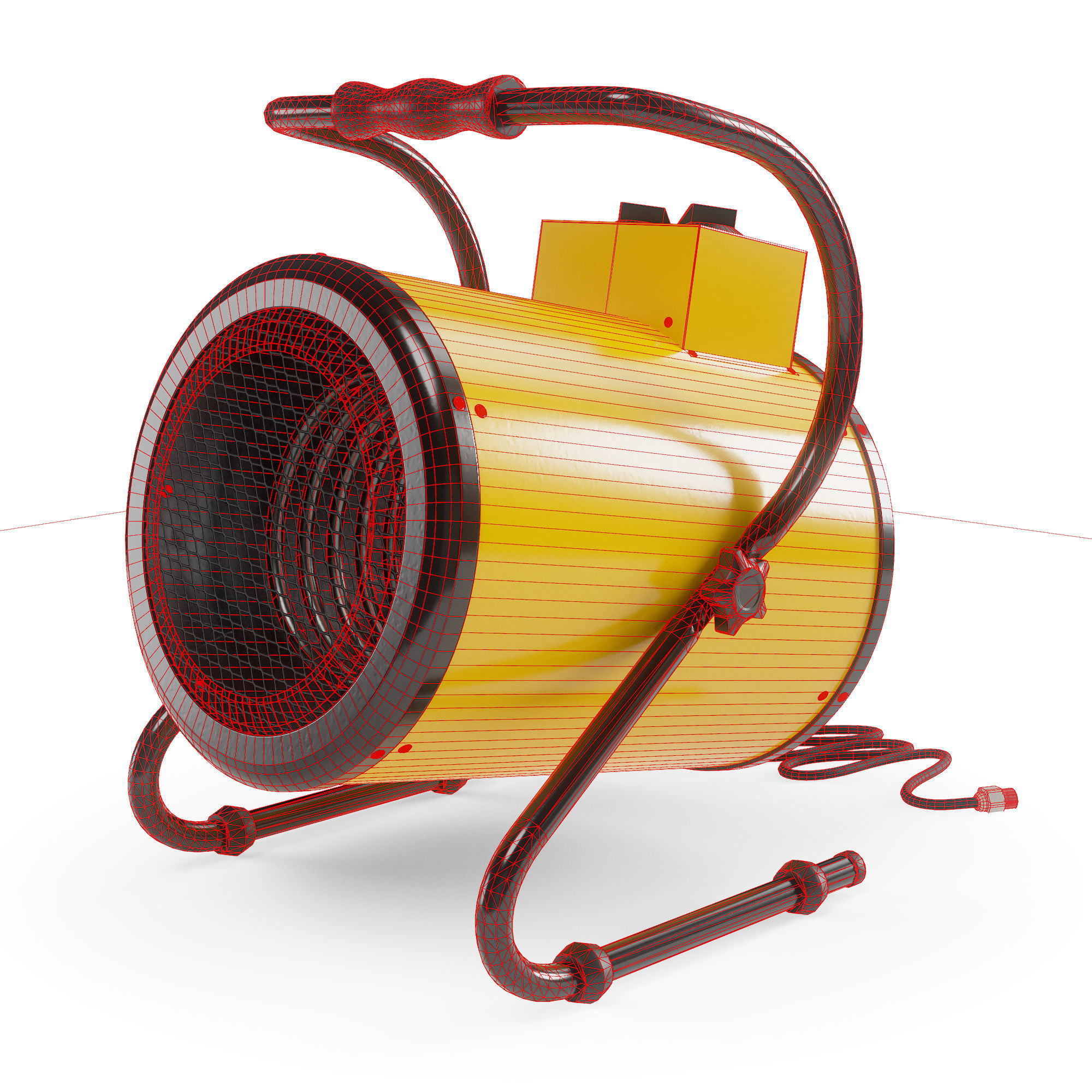 Electric Industrial Space Heater Workshop Warmer Air Heater Low-poly 3D model_10