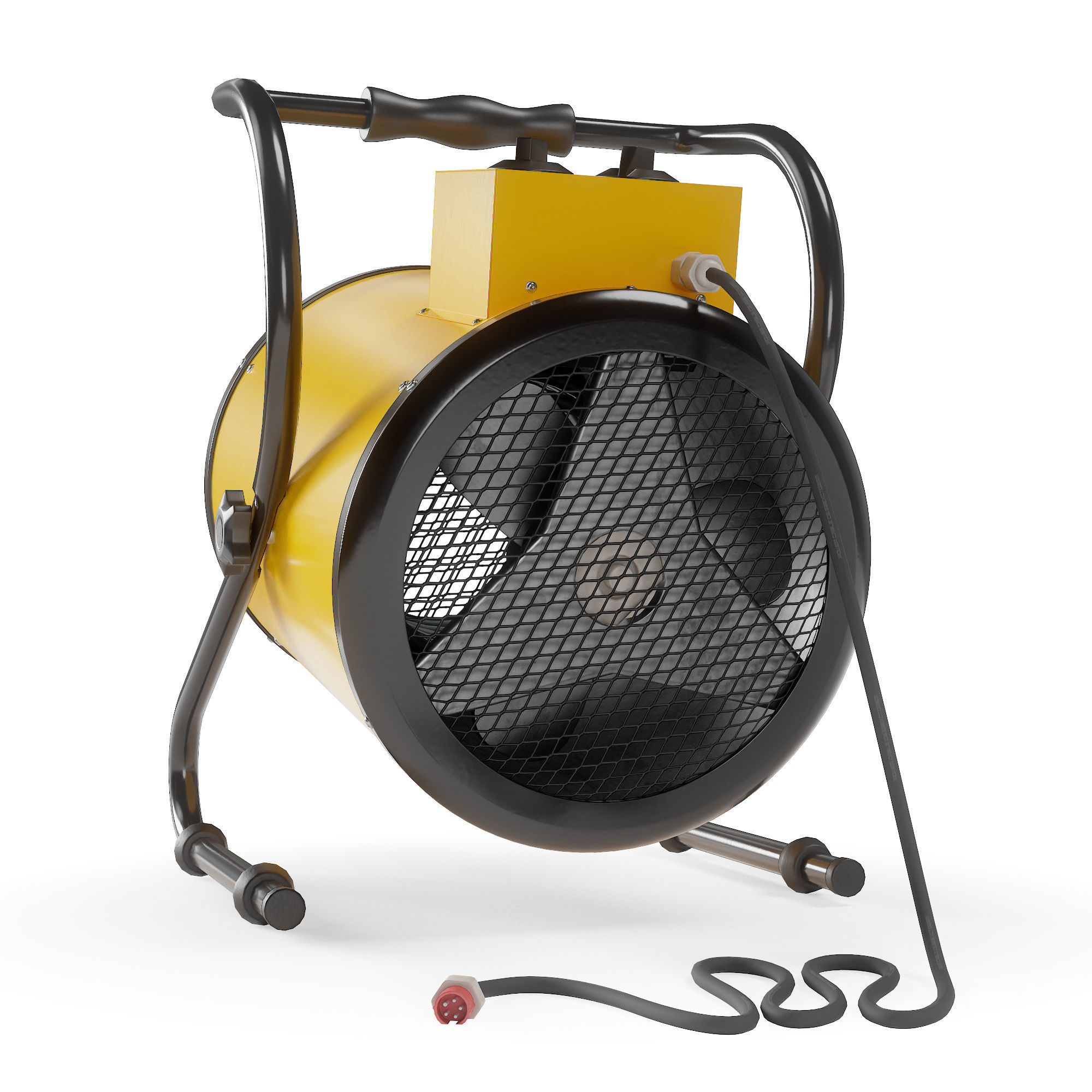 Electric Industrial Space Heater Workshop Warmer Air Heater Low-poly 3D model_5