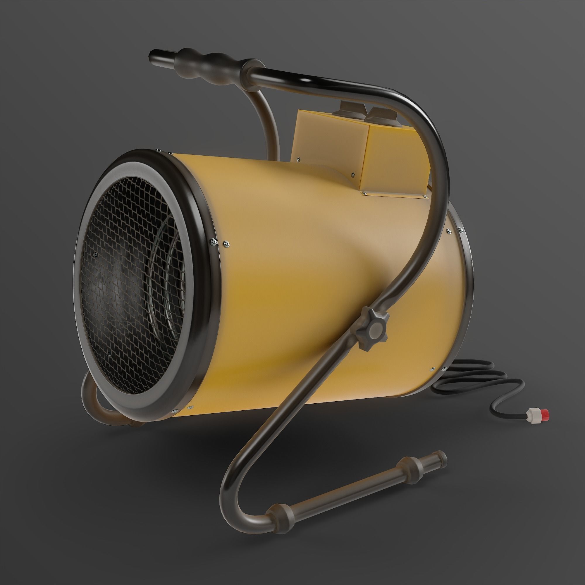 Electric Industrial Space Heater Workshop Warmer Air Heater Low-poly 3D model_8