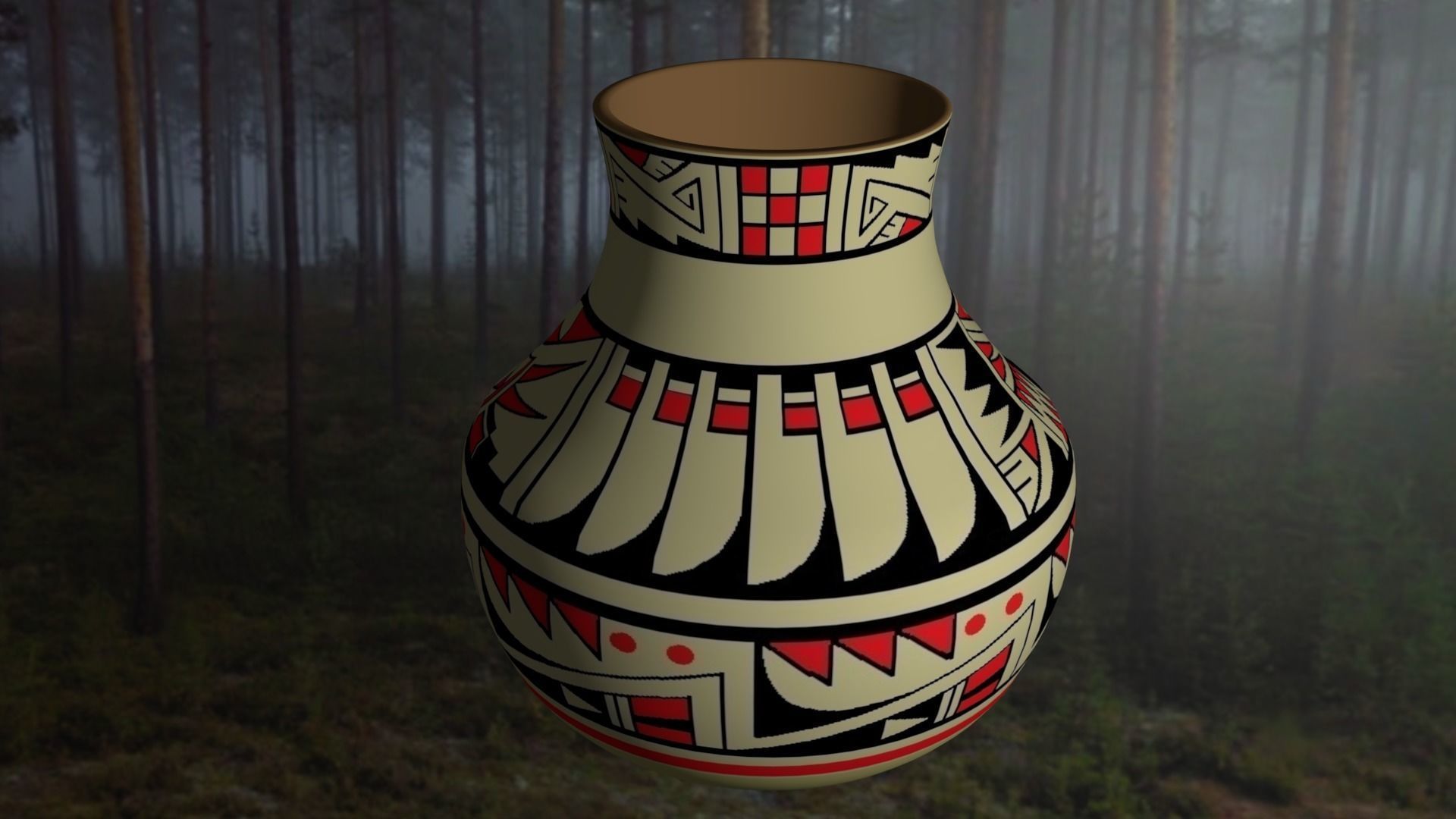 Native American pottery 2 3D print model_5