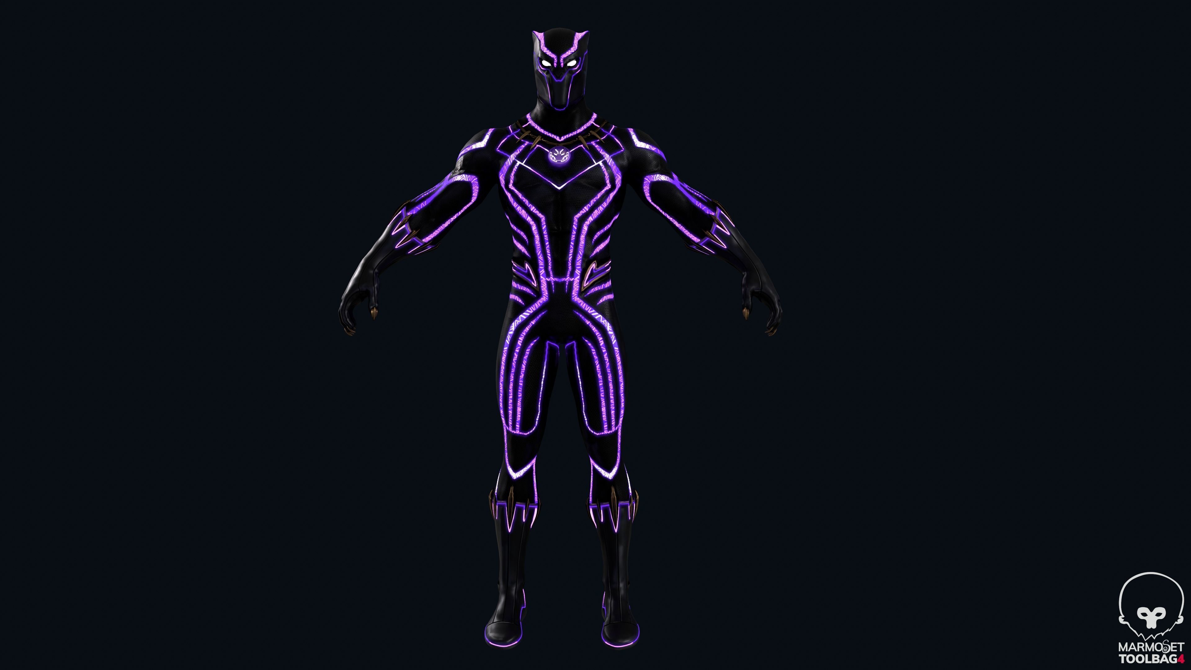 Black Panther Low-poly 3D model_1