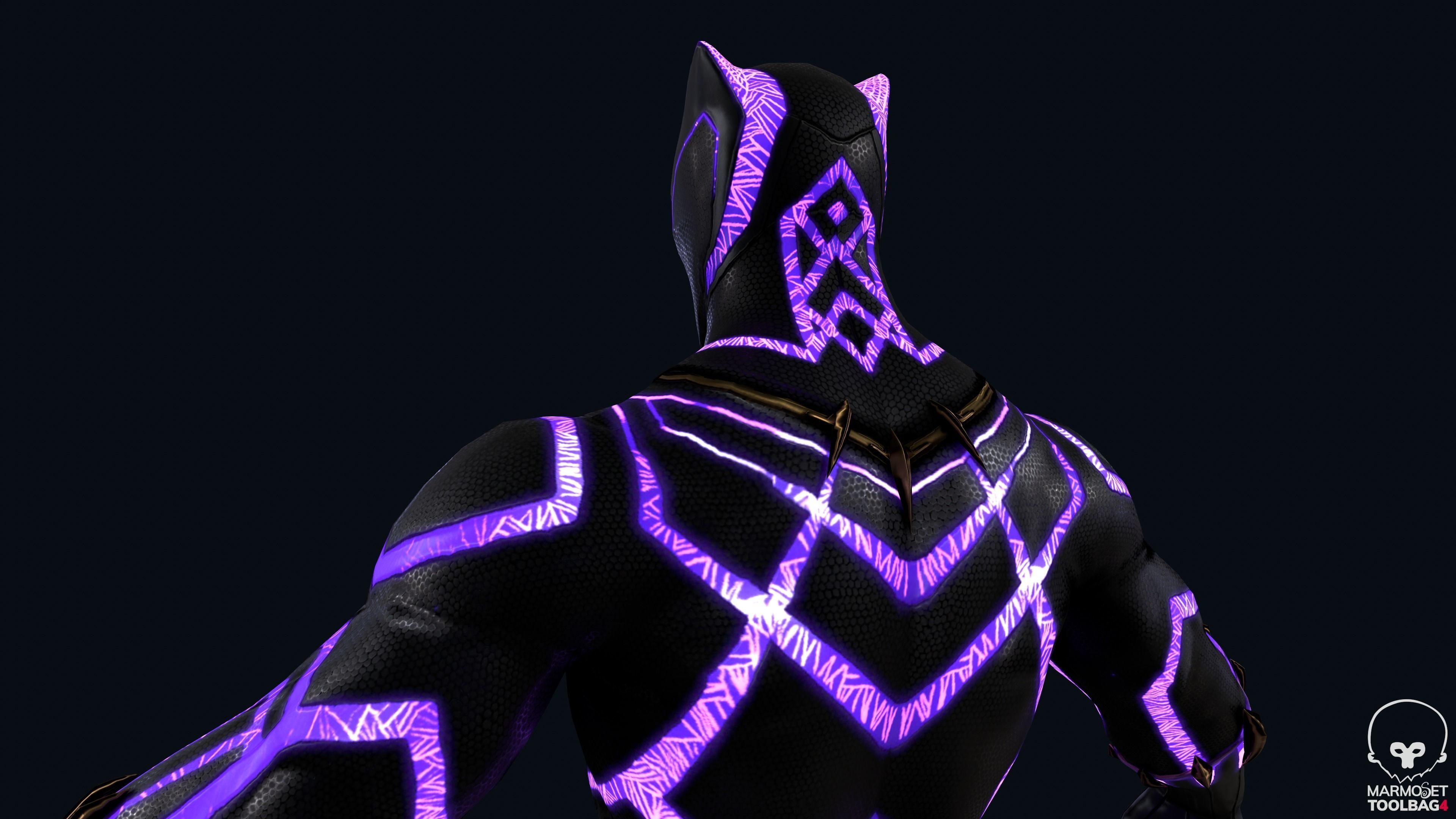 Black Panther Low-poly 3D model_4