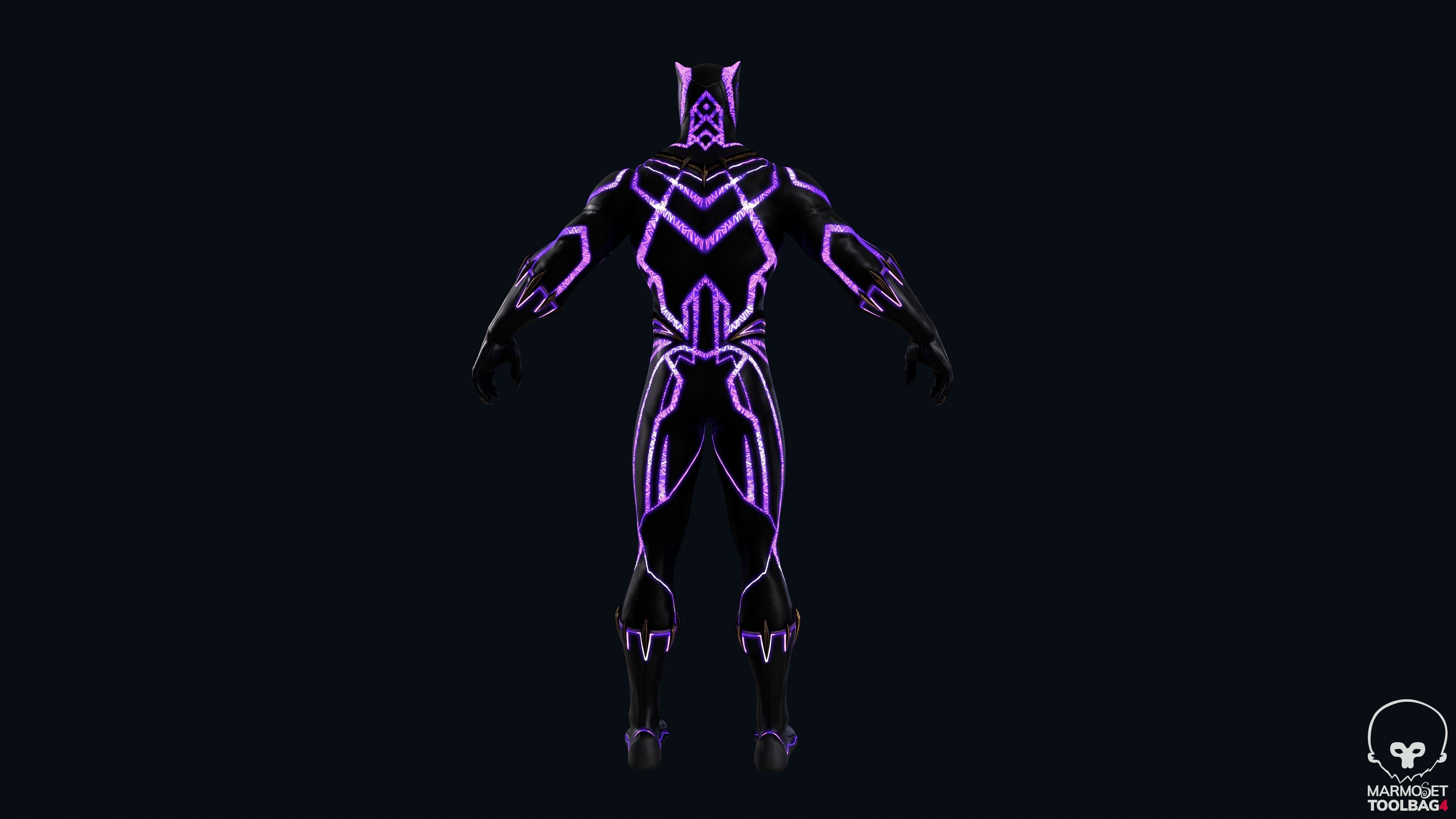 Black Panther Low-poly 3D model_3