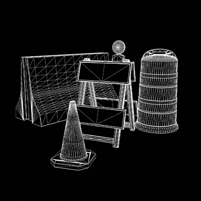 Traffic Barriers 3D model_1