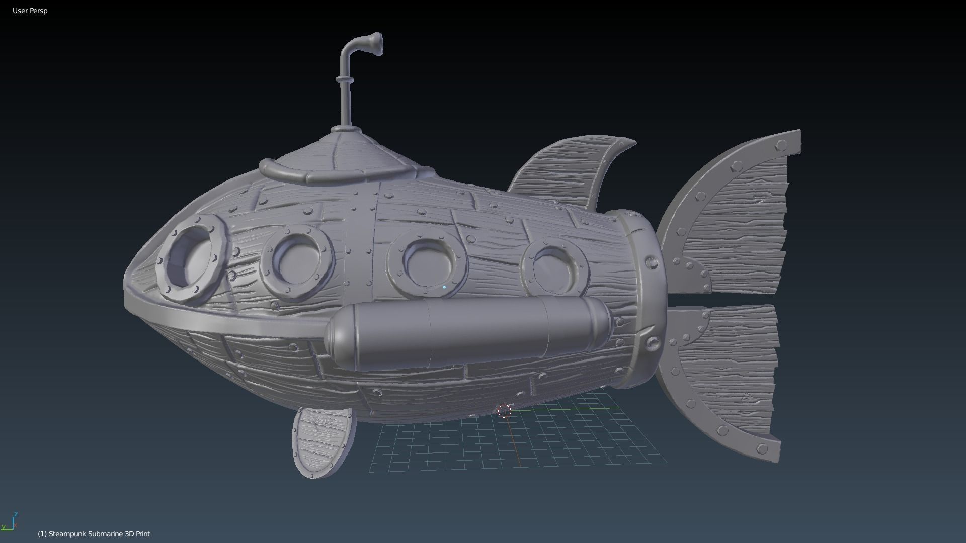 Steampunk Submarine 3D Print Model 3D print model_3
