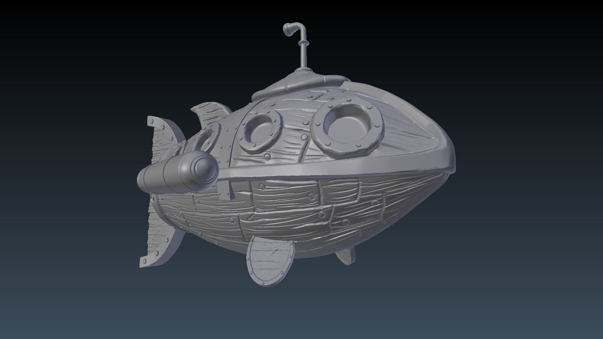Steampunk Submarine 3D Print Model 3D print model_6