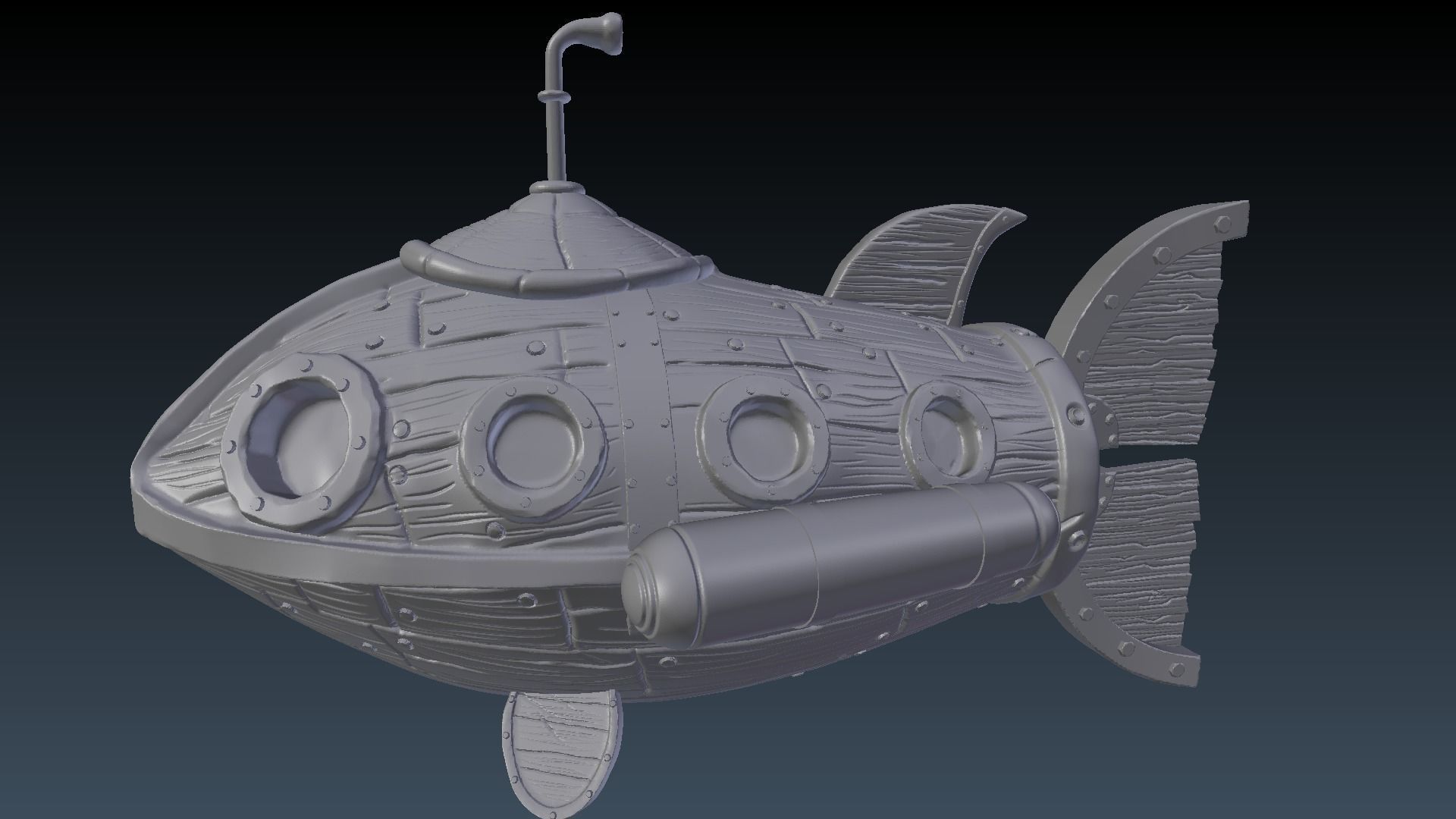 Steampunk Submarine 3D Print Model 3D print model_5