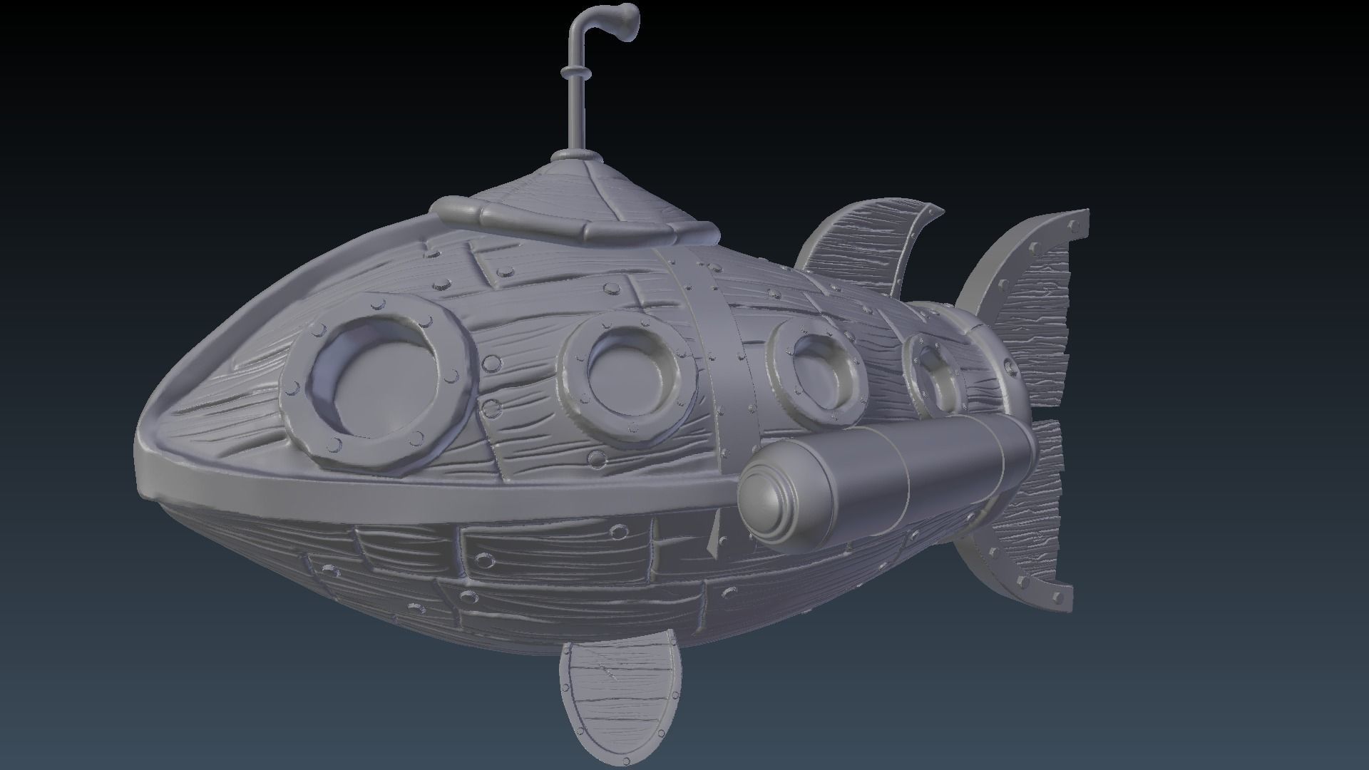 Steampunk Submarine 3D Print Model 3D print model_7