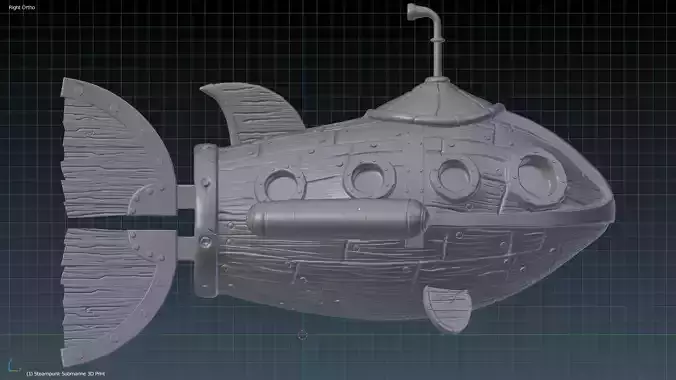 Steampunk Submarine 3D Print Model 3D print model