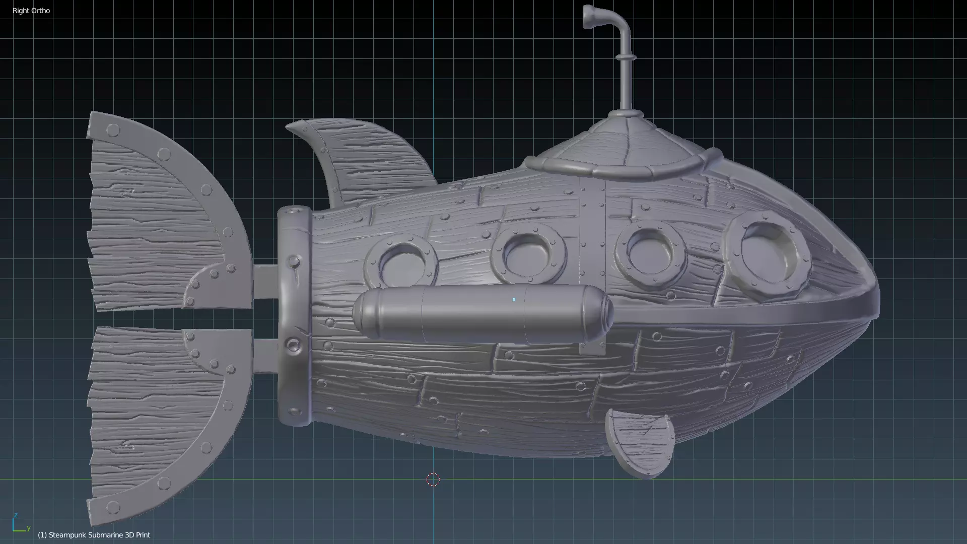 Steampunk Submarine 3D Print Model 3D print model_0