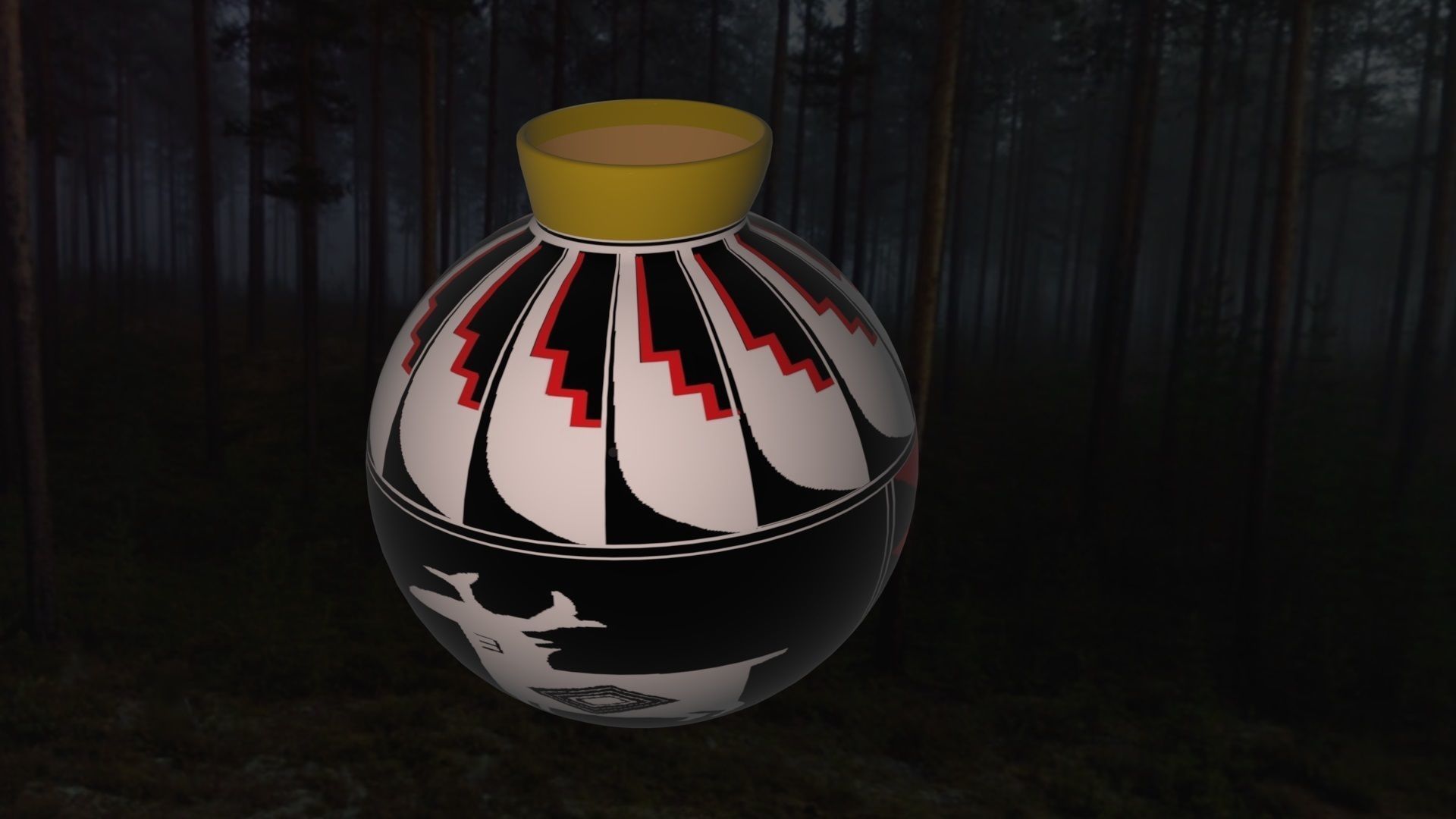 Native American pottery 1 3D model_3