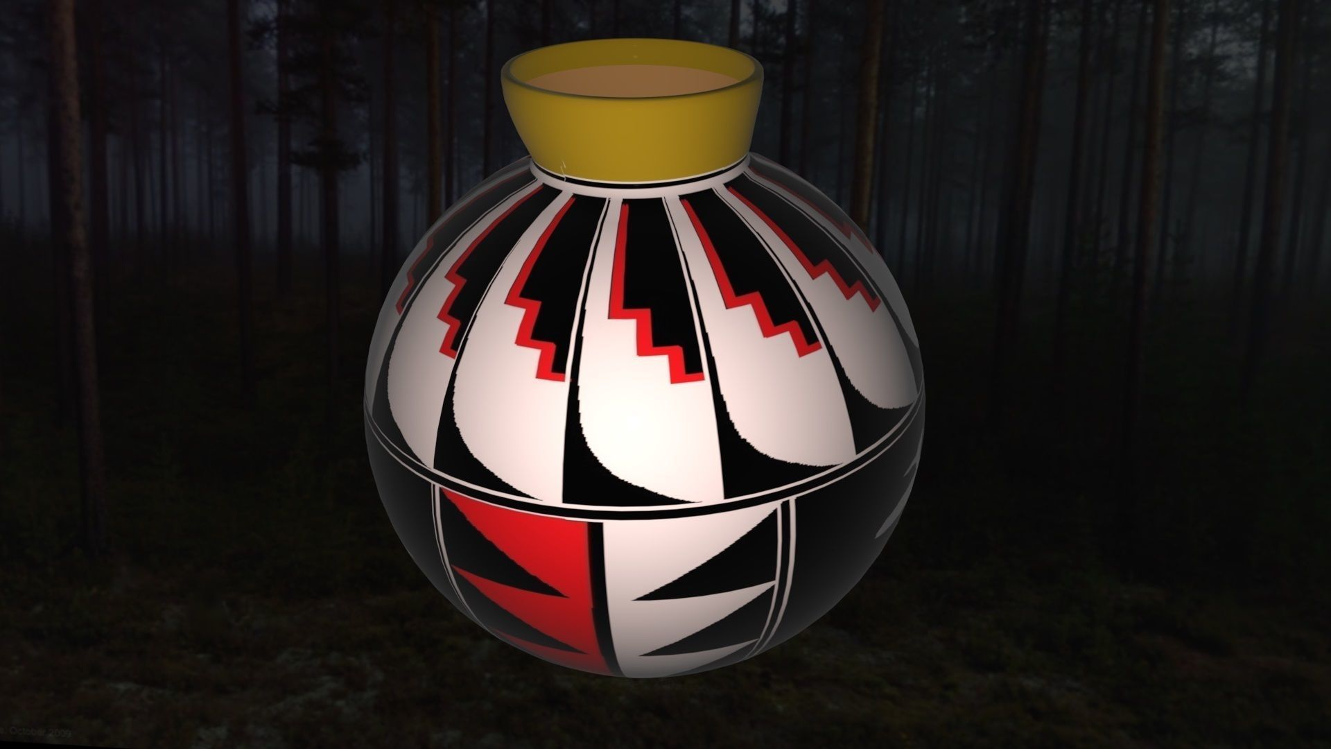 Native American pottery 1 3D model_1