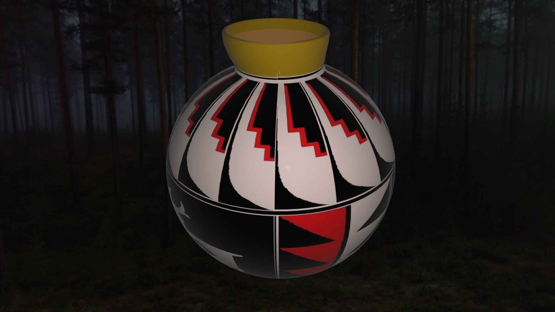 Native American pottery 1 3D model_2