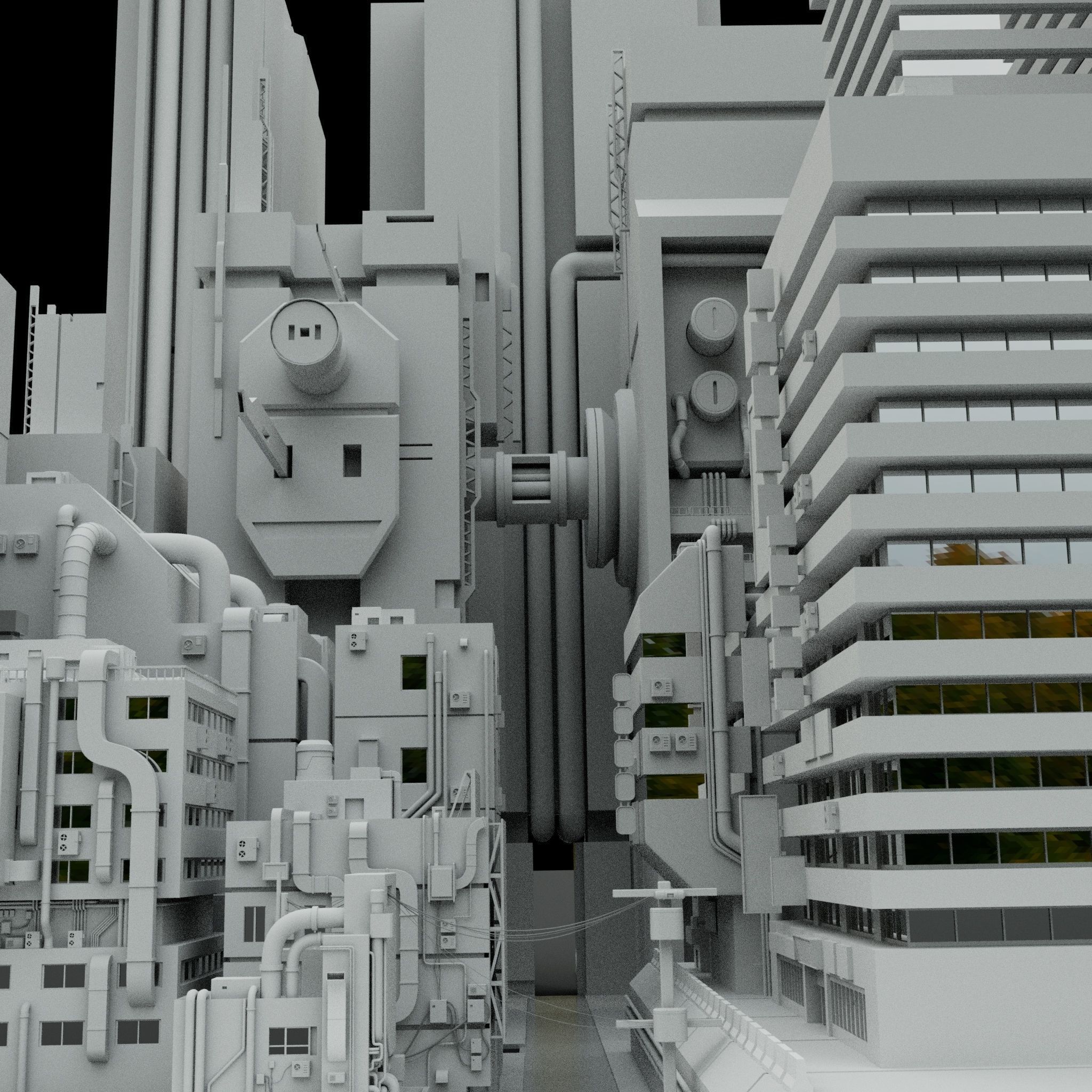 Cyberpunk city Free 3D model_3