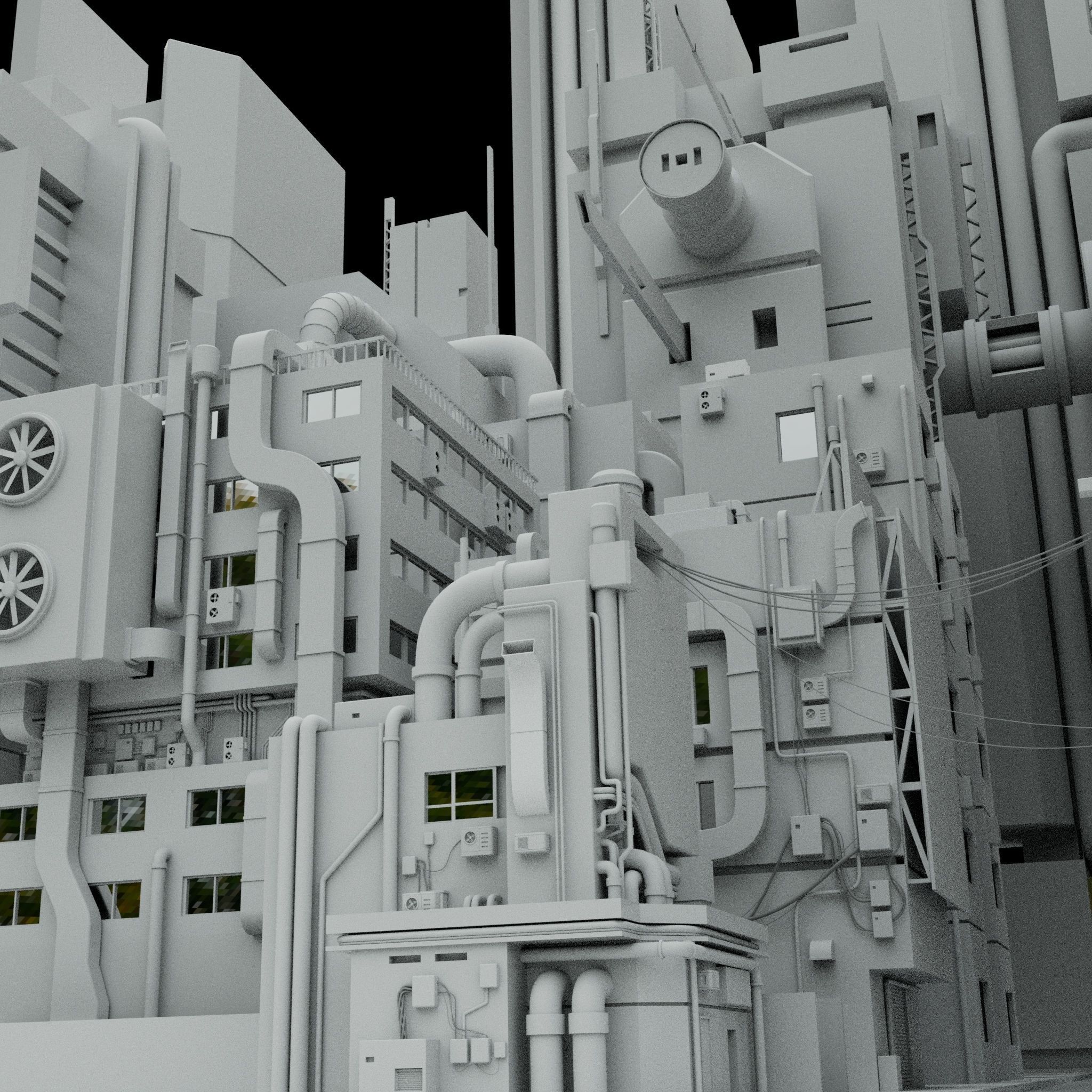 Cyberpunk city Free 3D model_2